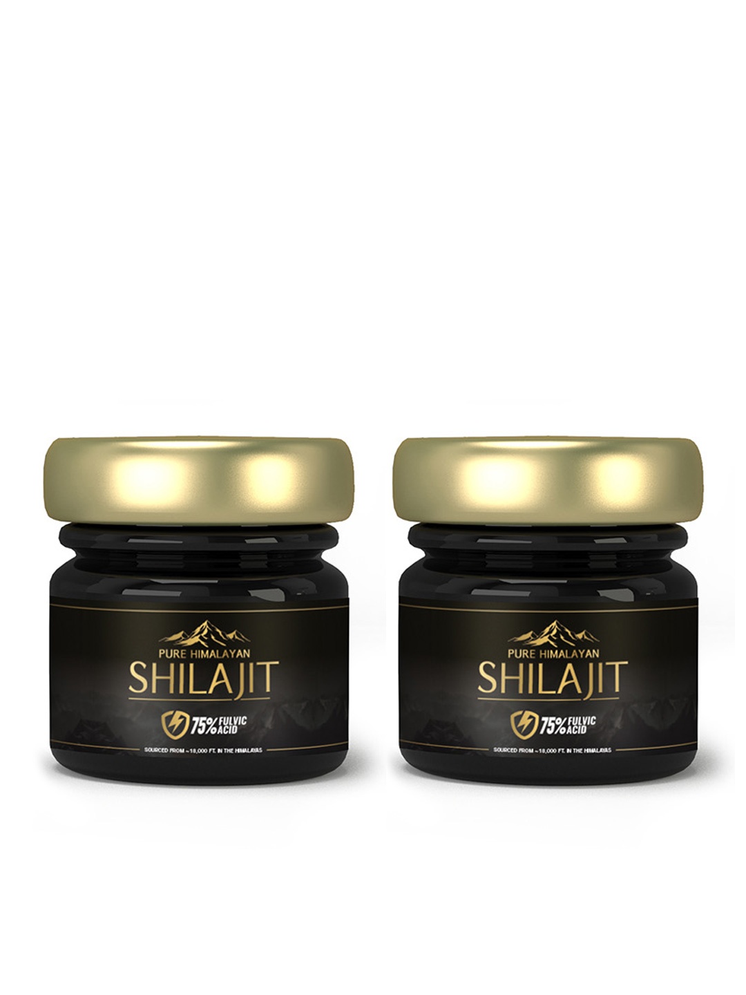 

WOW Life Science Men Set Of 2 Pure Himalayan Shilajit With 75% Fulvic Acid - 20g Each, Black