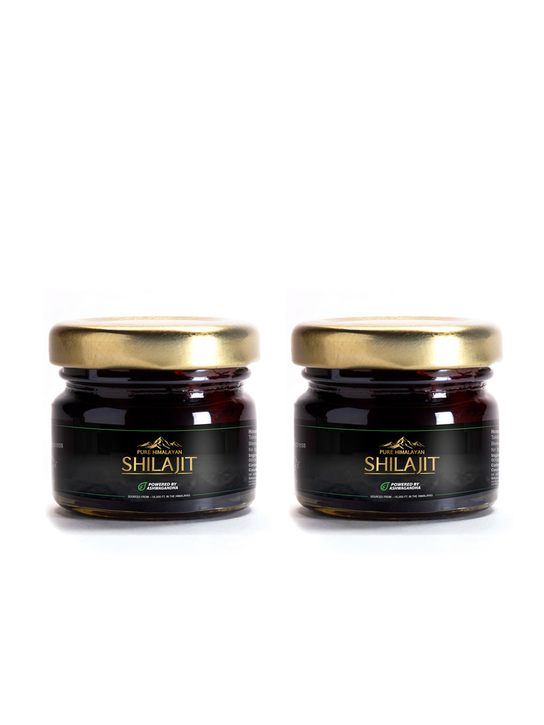 

WOW Life Science Men Set Of 2 Pure Himalayan Shilajit with Ashwagandha - 20g Each, Black