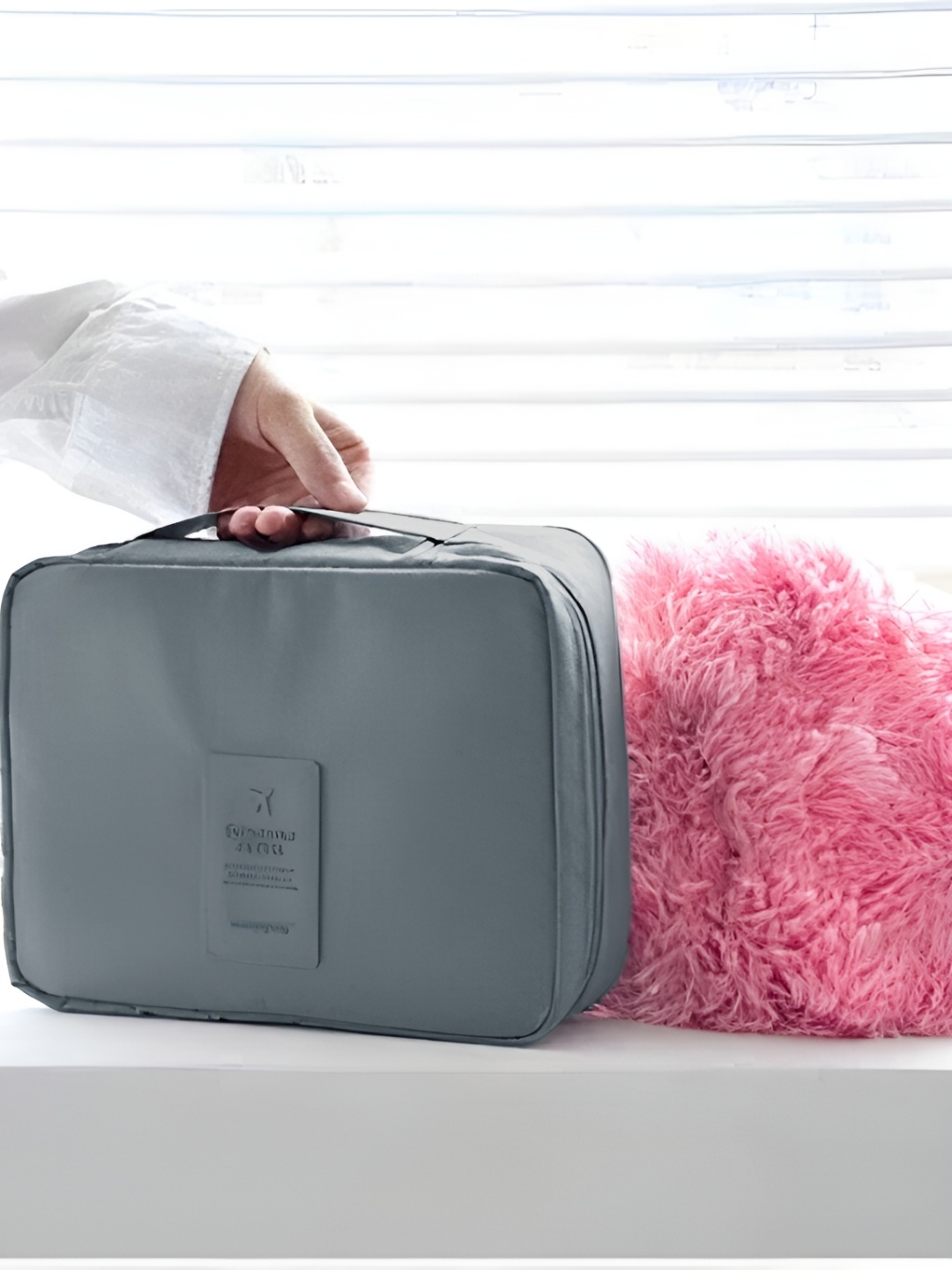 

Cortina Grey Water Resistant Makeup Accessories Organiser