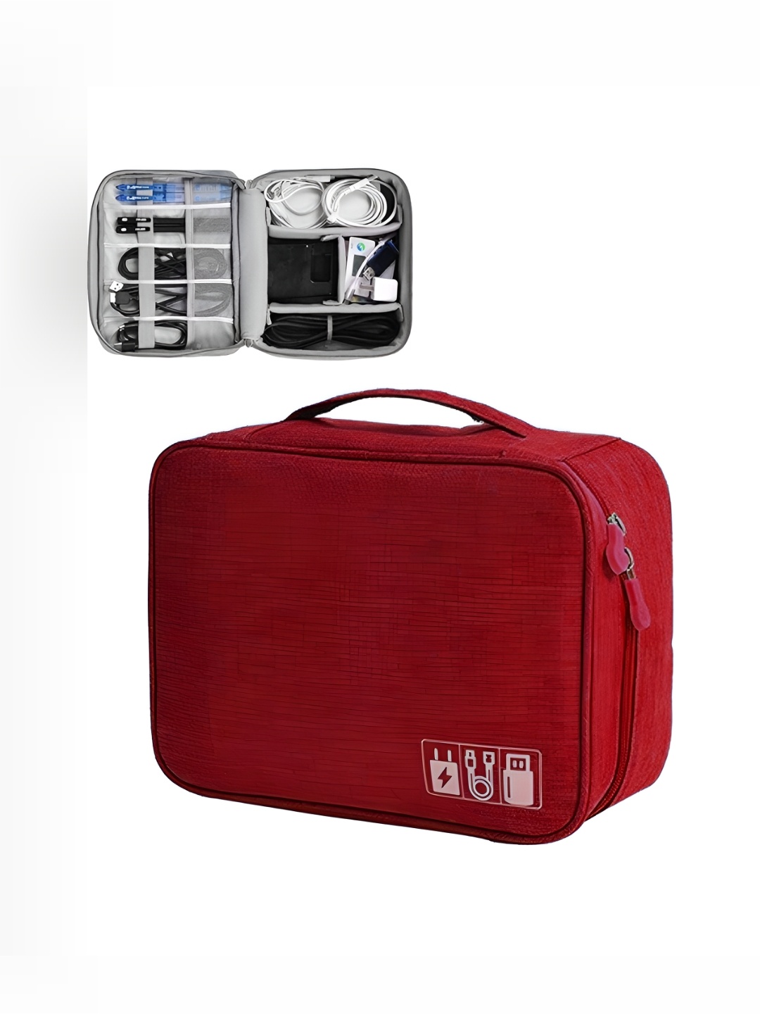 

Cortina Red Water Resistant Electronics Accessories Organizer