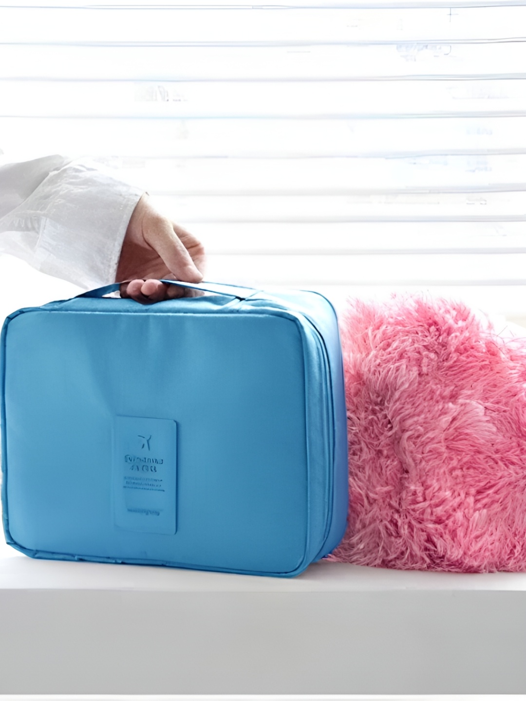 Cortina Blue Water Resistant Makeup Accessories Organiser