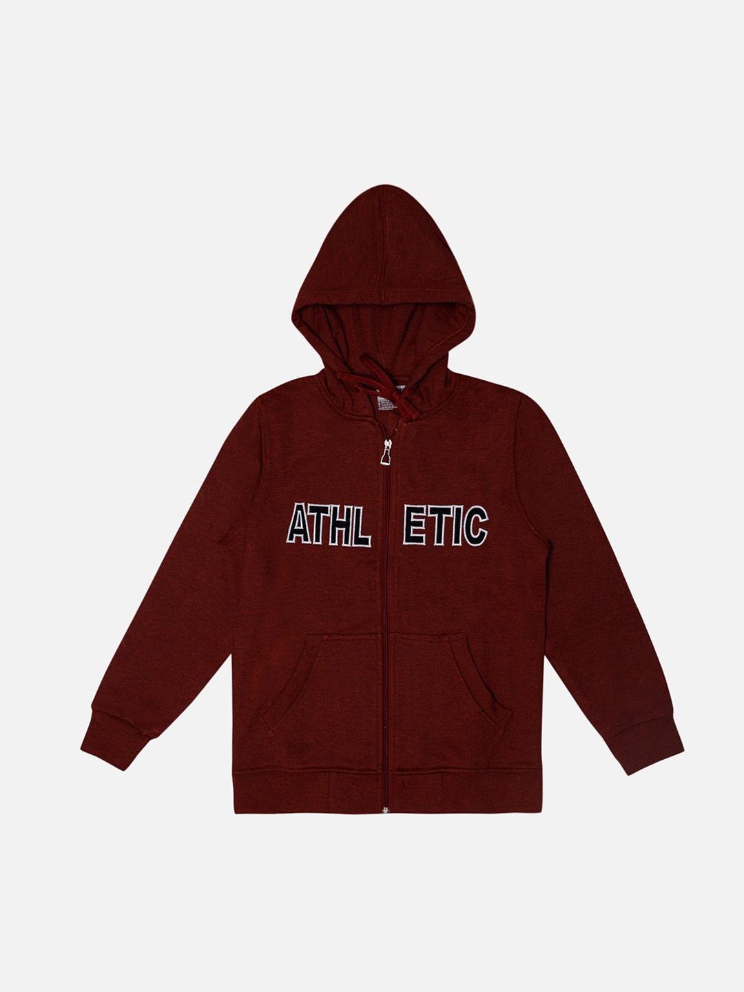 

Bodycare Boys Typography Printed Hooded Neck Long Sleeves Fleece Bomber Jacket, Maroon