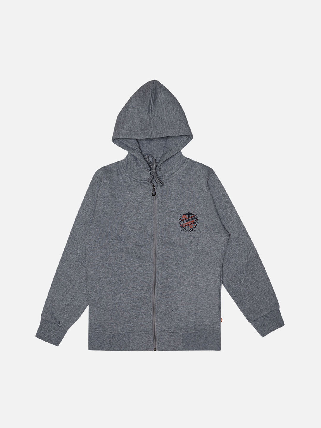 

Bodycare Boys Hooded Cotton Front-Open Sweatshirt, Grey melange