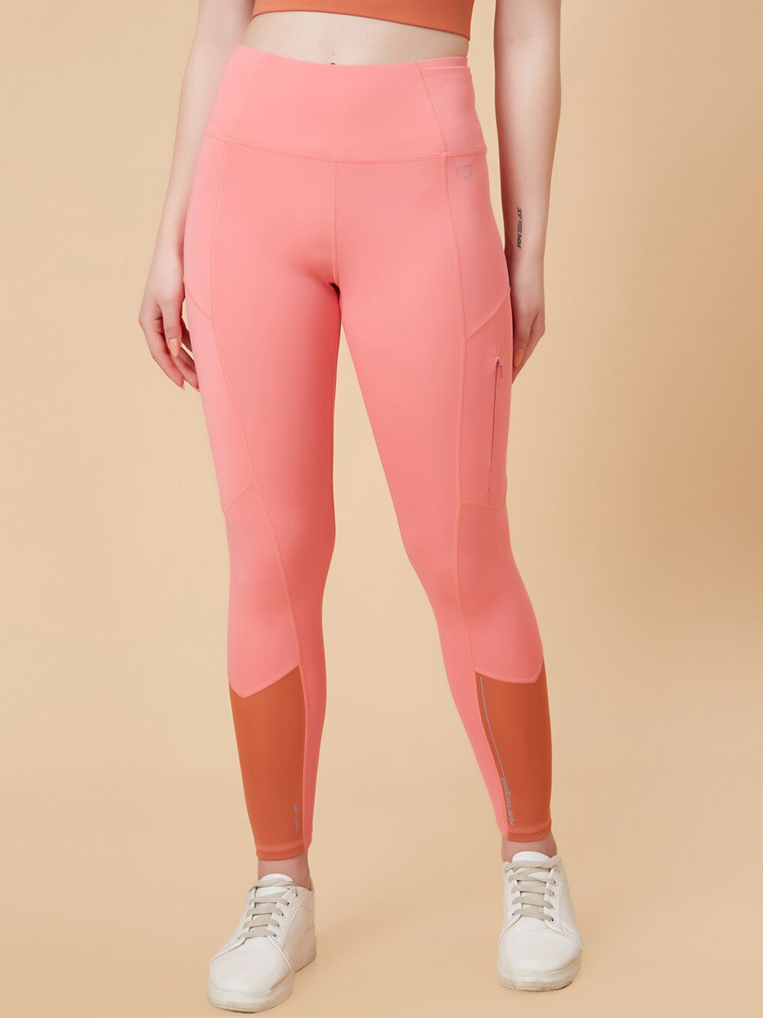 

ROAR FOR GOOD Women High Rise Track Pants, Peach
