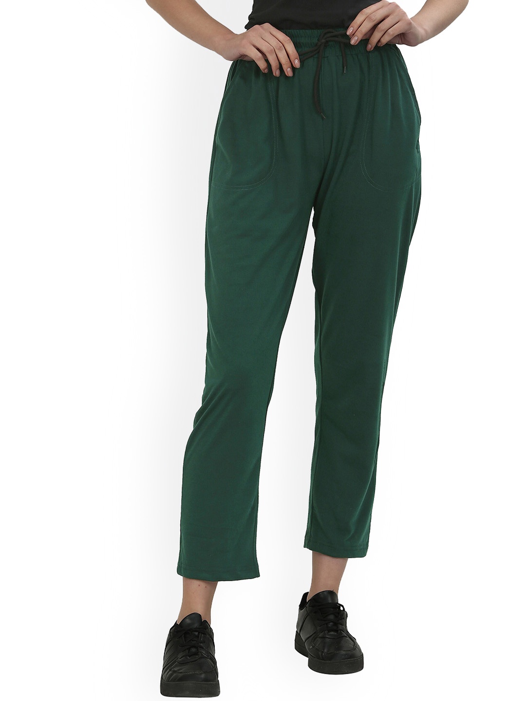 

Fashionable Women Cotton Mid-Rise Track Pant, Green