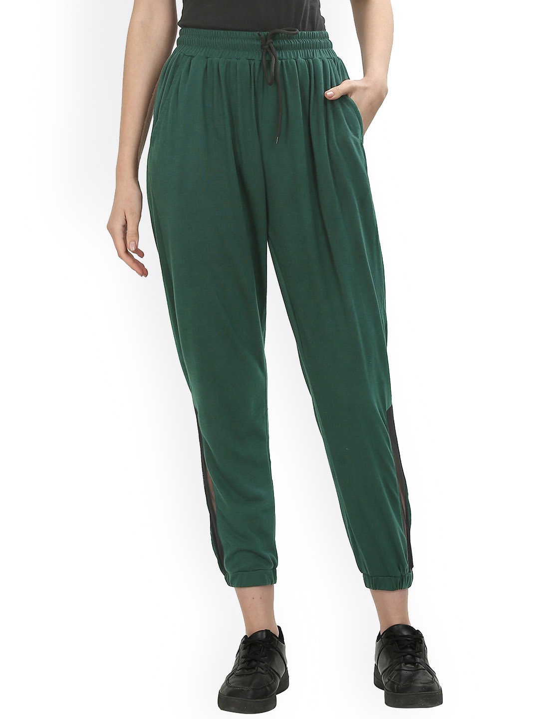 

Fashionable Women Cotton Mid Rise Joggers, Green