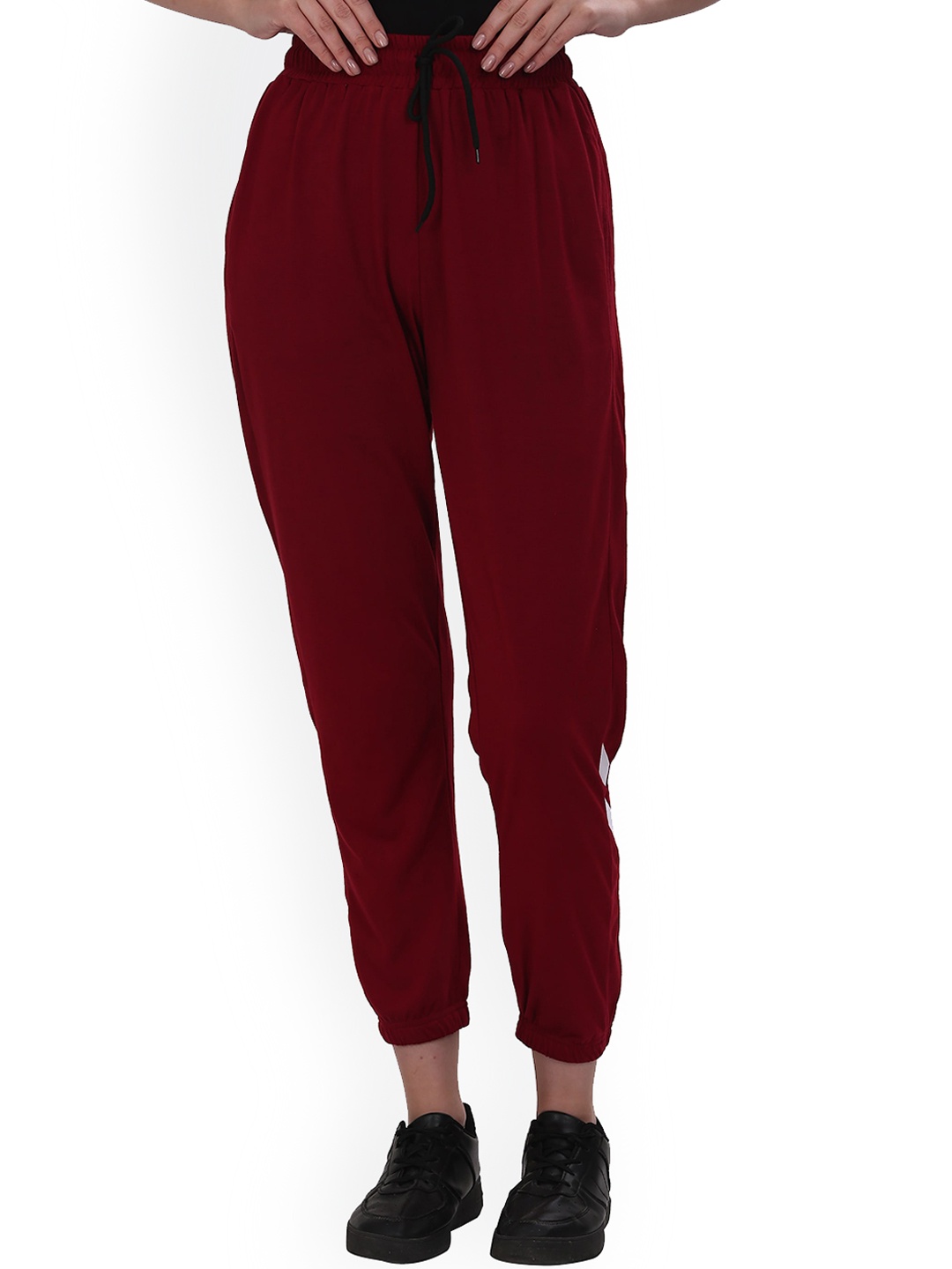 

Fashionable Women Cotton Joggers, Maroon