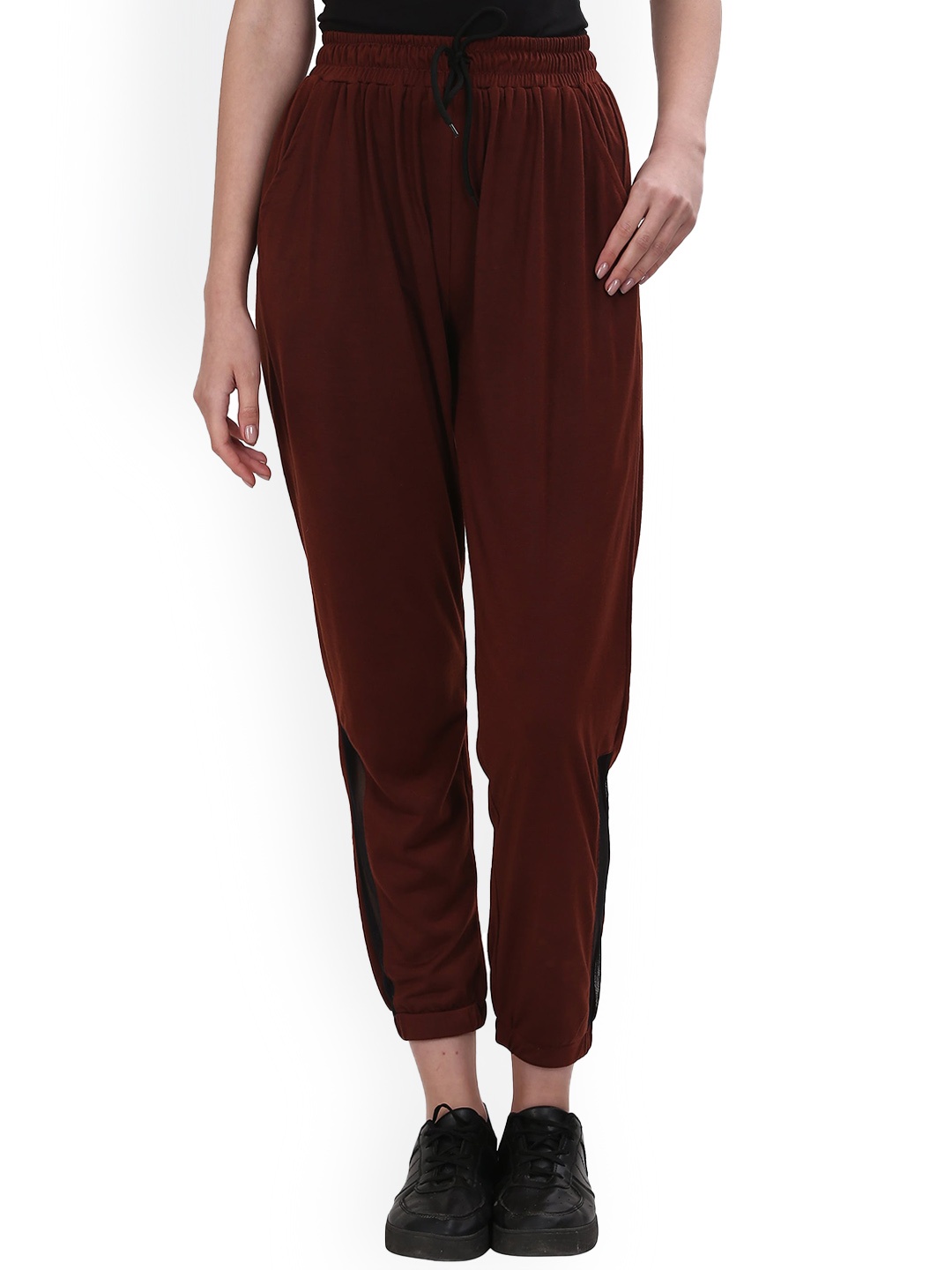 

Fashionable Women Mid-Rise Cotton Joggers, Brown