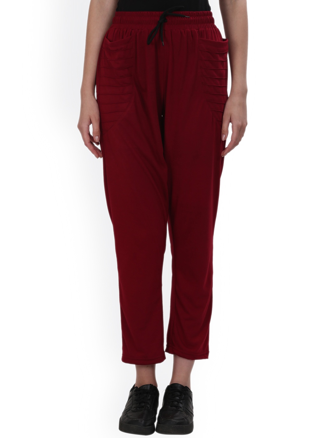 

Fashionable Women Mid-Rise Cotton Regular Track Pants, Maroon