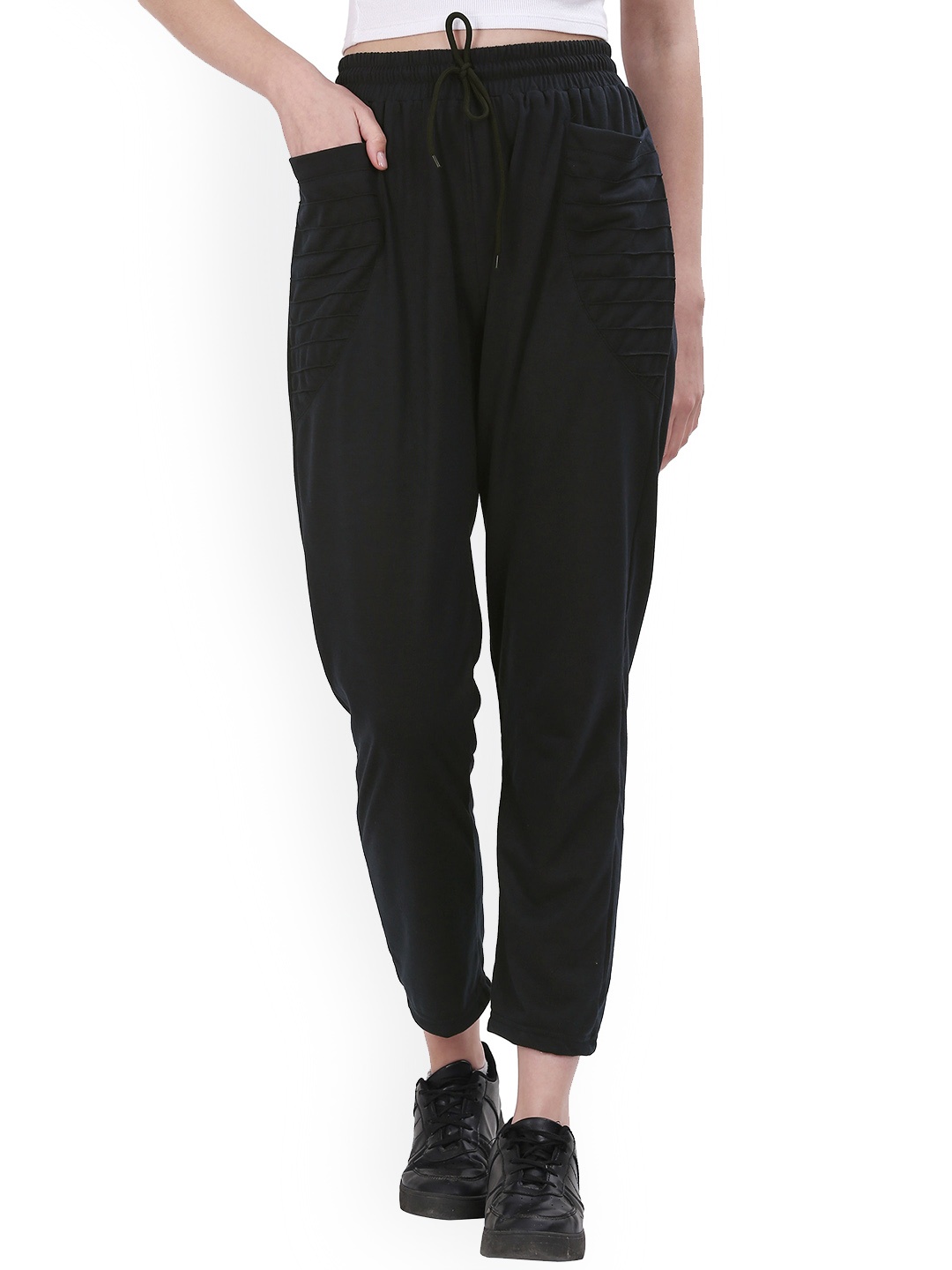 

Fashionable Women Cotton Track Pants, Black