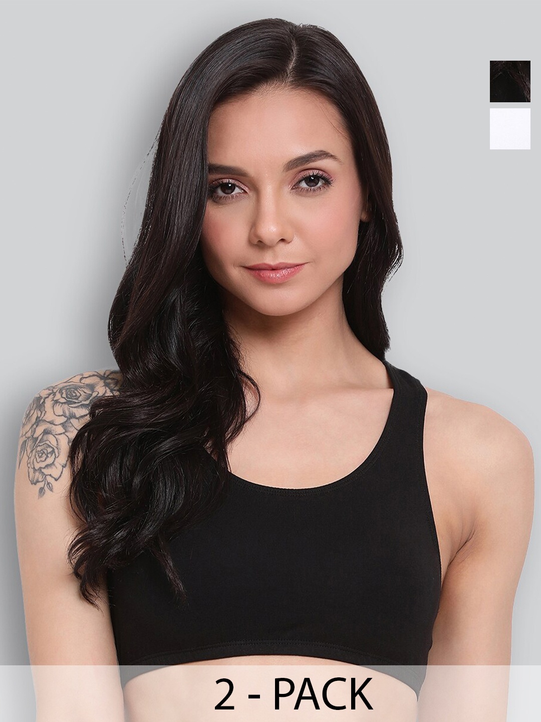 

LYRA Pack of 2 Beginners Bra - Medium Coverage, Black
