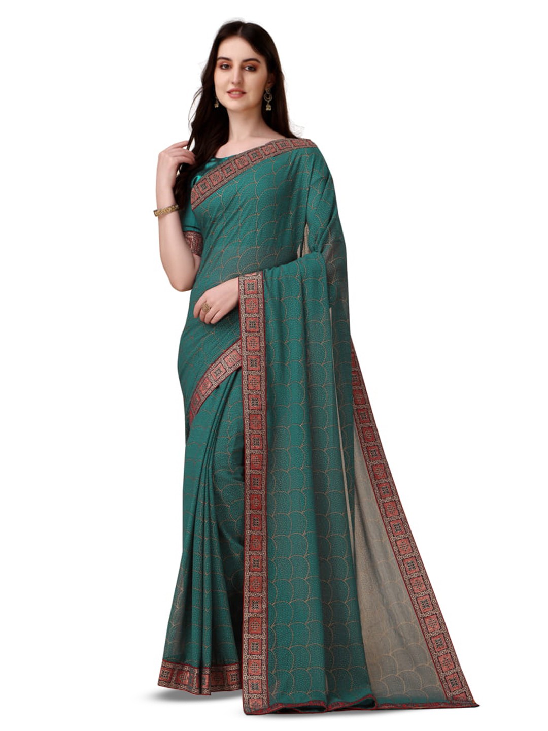 

Marabout Geometric Embellished Zari Banarasi Saree, Blue