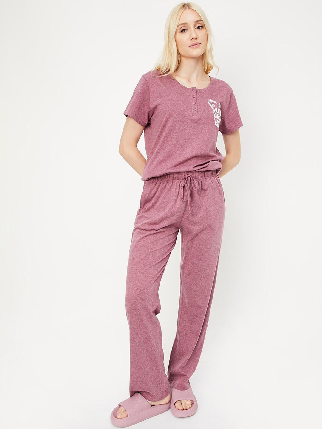 

max Women Printed Night suit, Purple