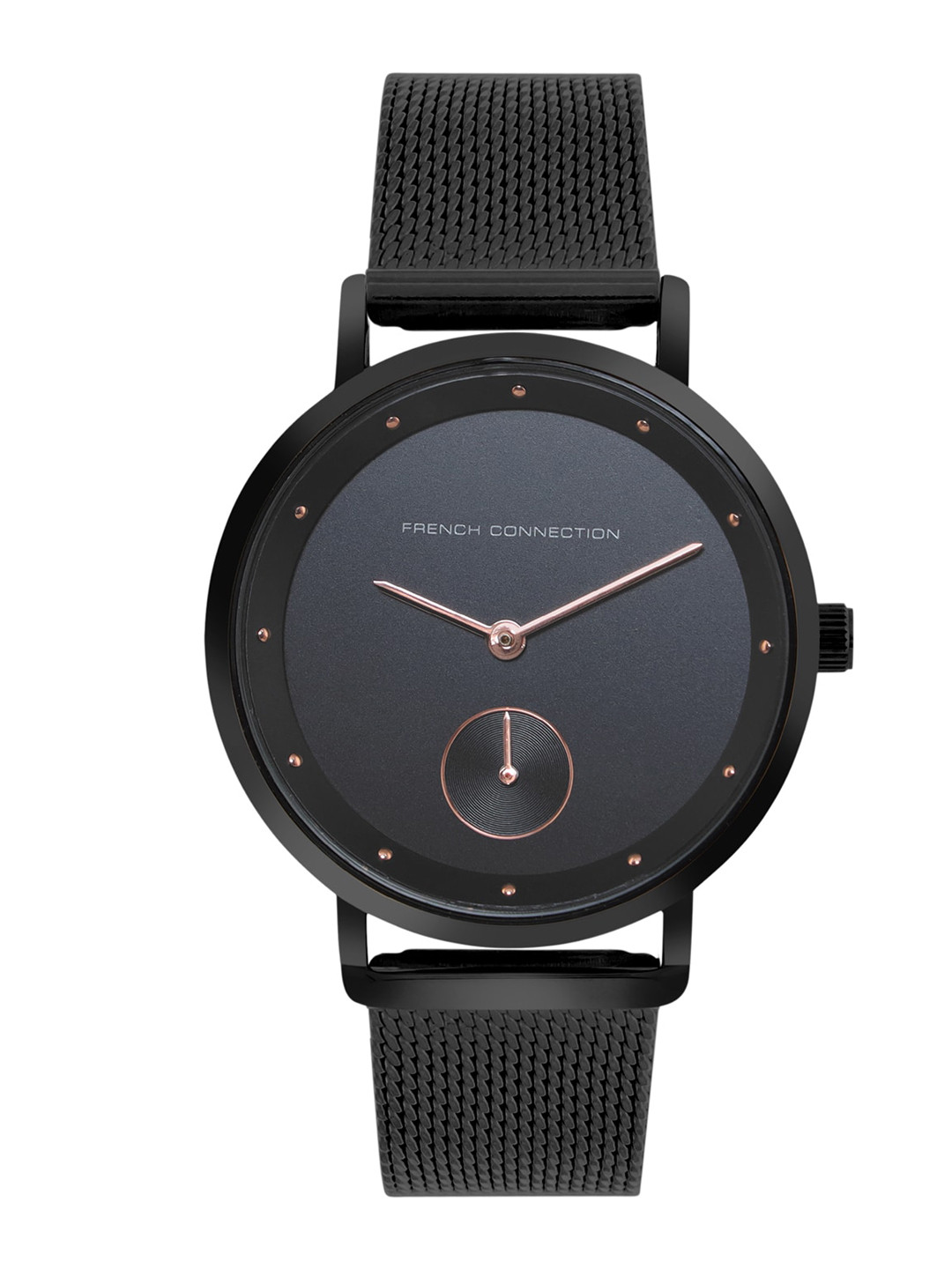 

French Connection Women Stainless Steel Bracelet Style Straps Analogue Watch FCW09BM, Black