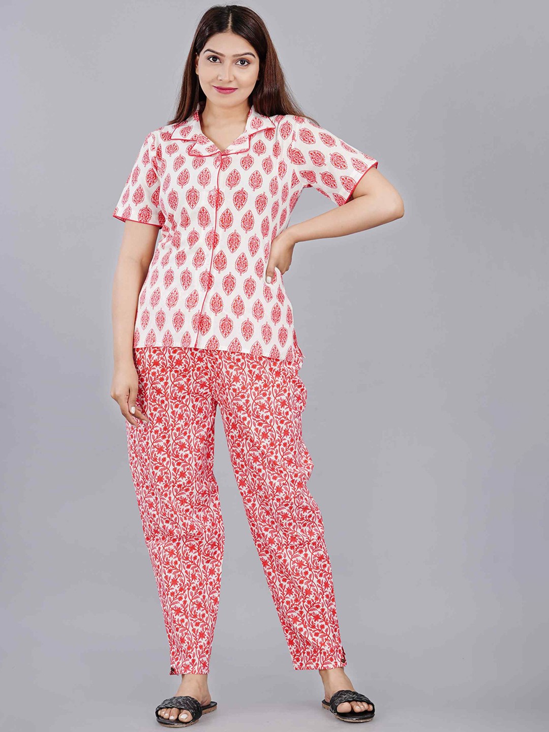 

HIGHLIGHT FASHION EXPORT Printed Night suit, Pink