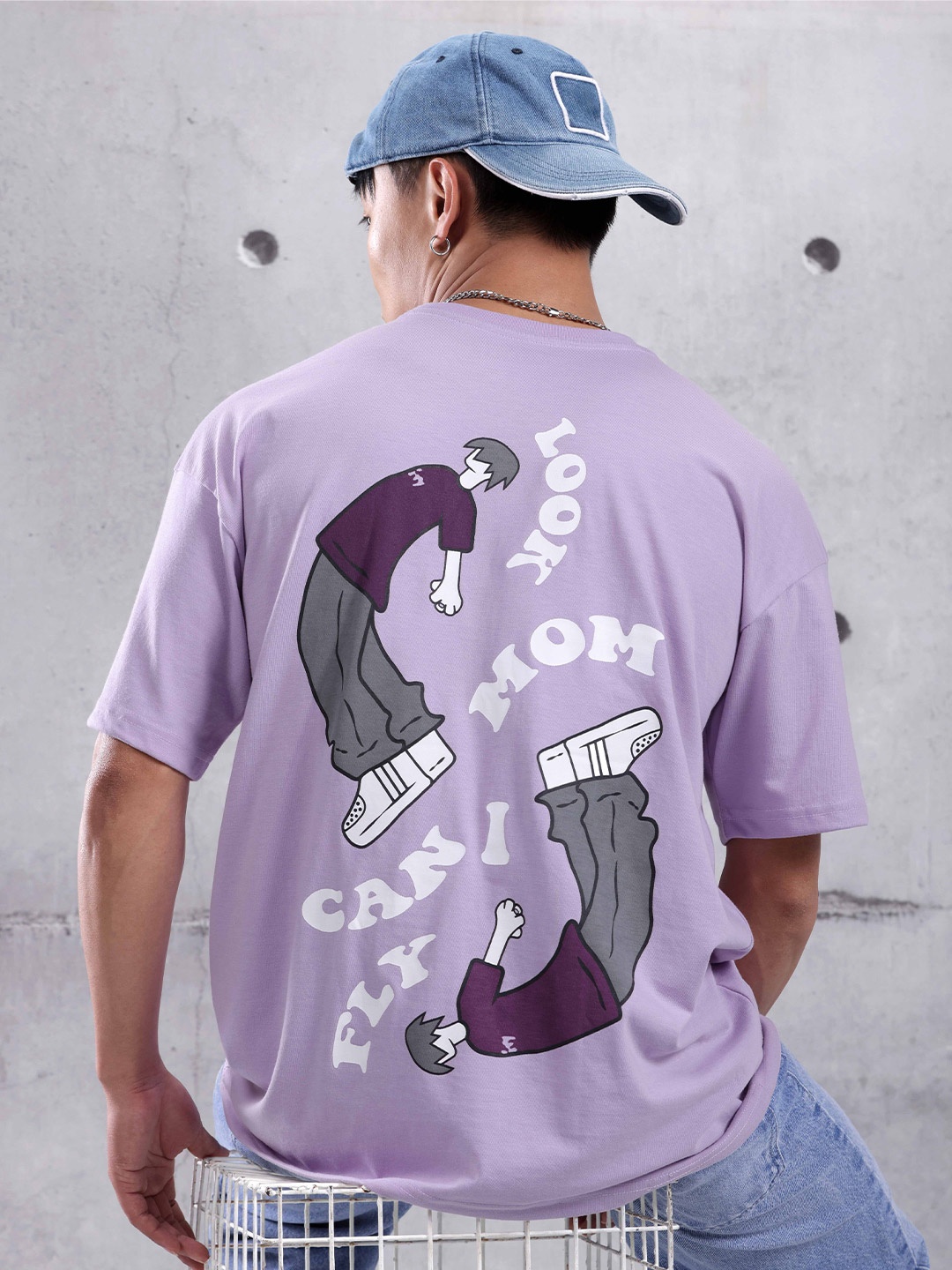 

Beyoung Graphic Printed Relaxed Fit Oversized T-shirt, Purple
