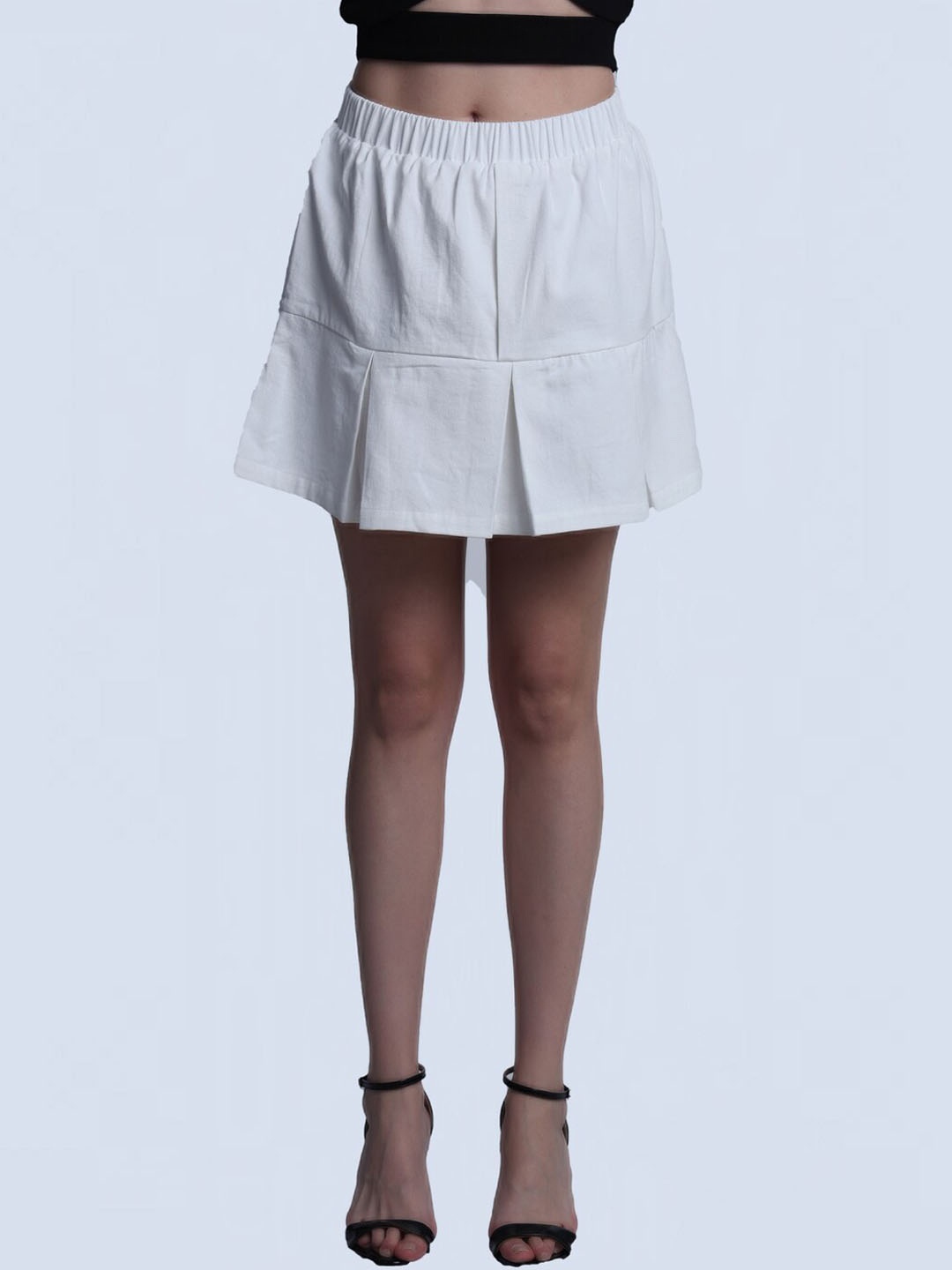 

Orchid Blues Pure Cotton A-Line Mini Skirt, White