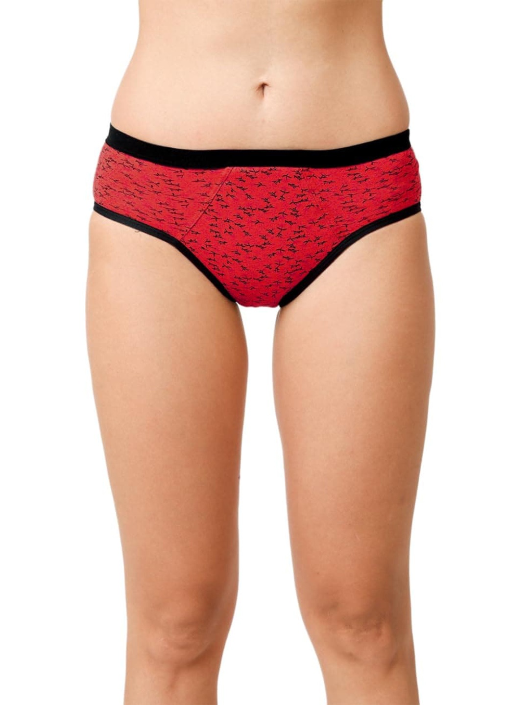 

CareDone Floral Printed Cotton Leak-Proof Period Briefs, Red