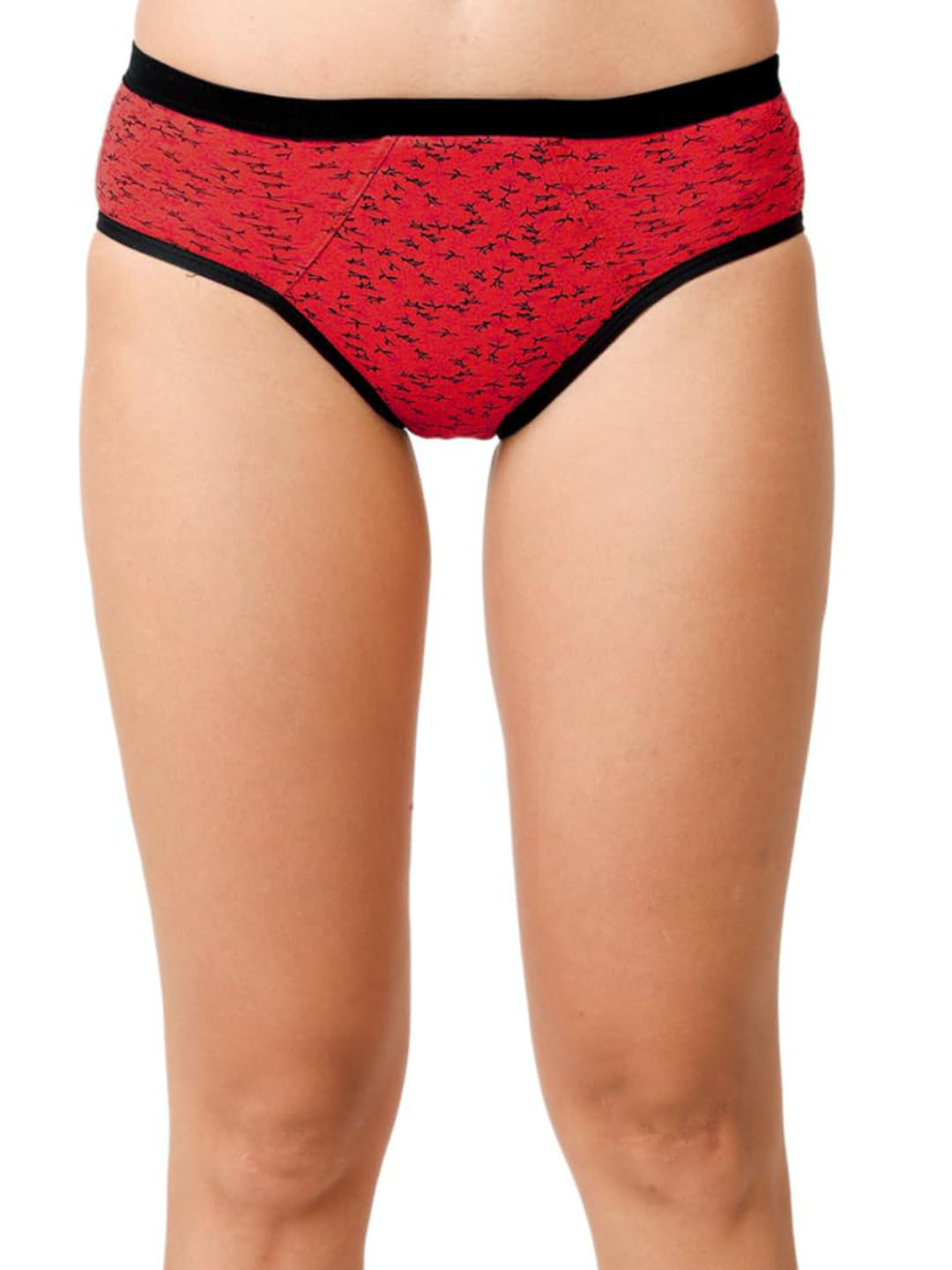 

CareDone Floral Printed Cotton Reusable Leak-Proof Period Briefs, Red