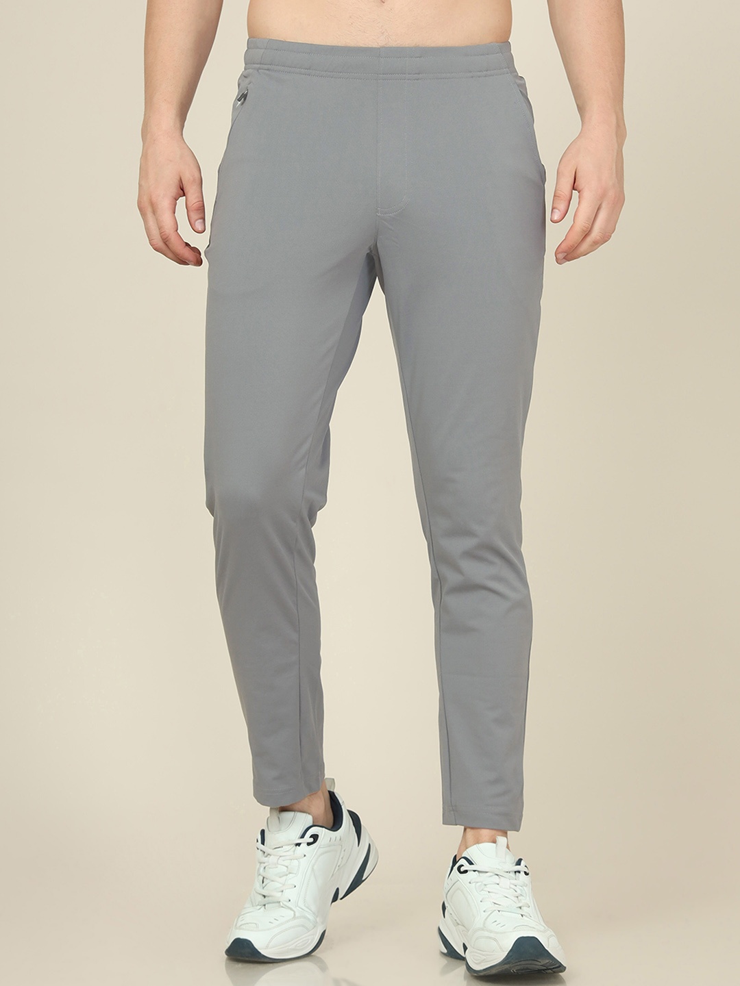 

Technosport MBB'24 Men Slim-Fit Mid Rise Rapid Dry Antimicrobial Track Pants, Grey