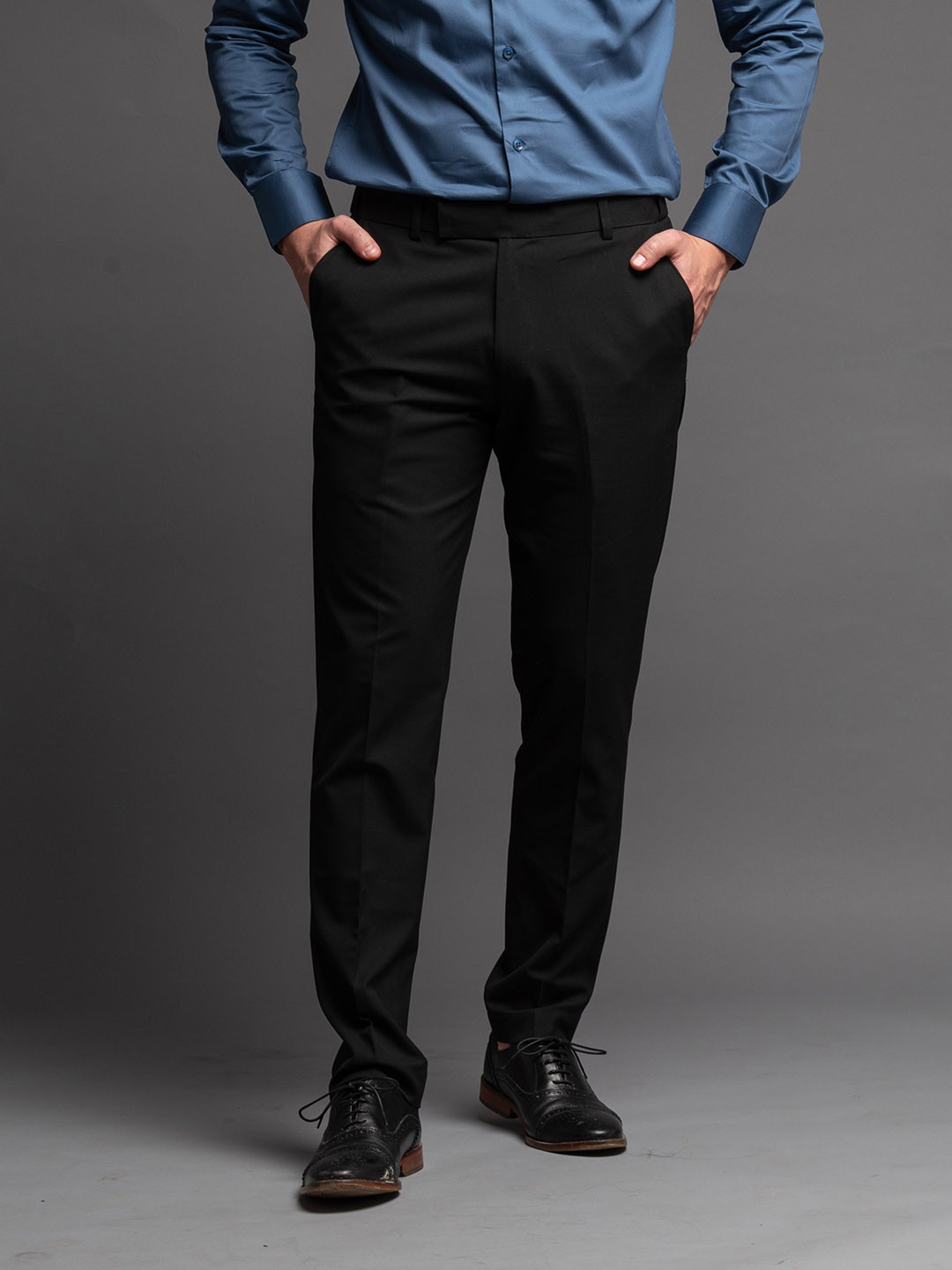 

ARISTOBRAT Men Tapered Fit Formal Trousers, Black
