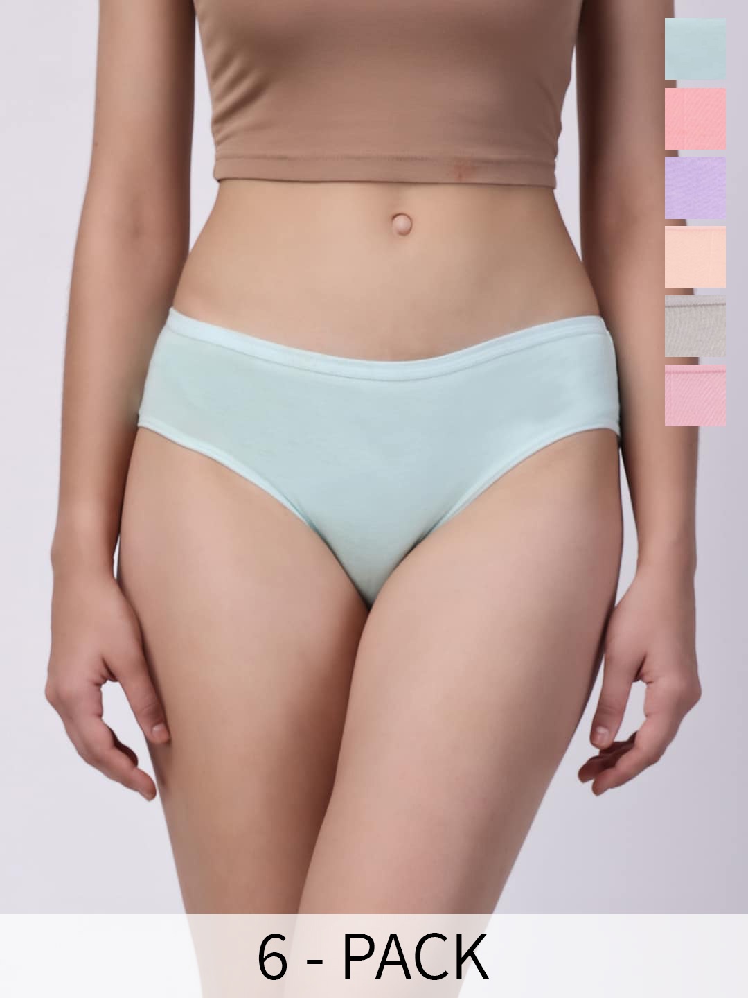 

Floret Pack Of 6 Assorted Cotton Hipster Briefs ALISHA-2_Col_S