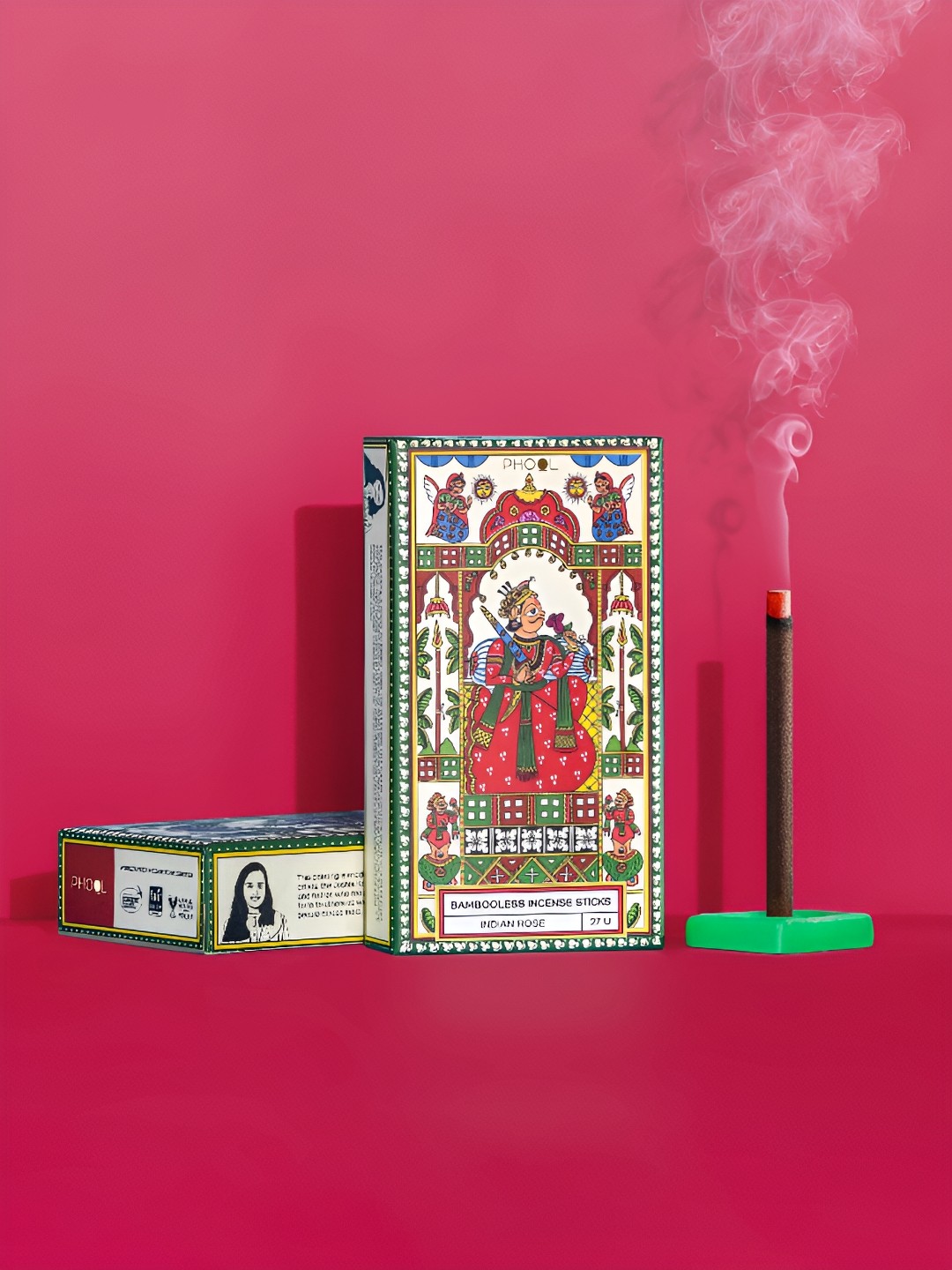 

Phool Indian Rose Bambooless Incense Sticks, Red