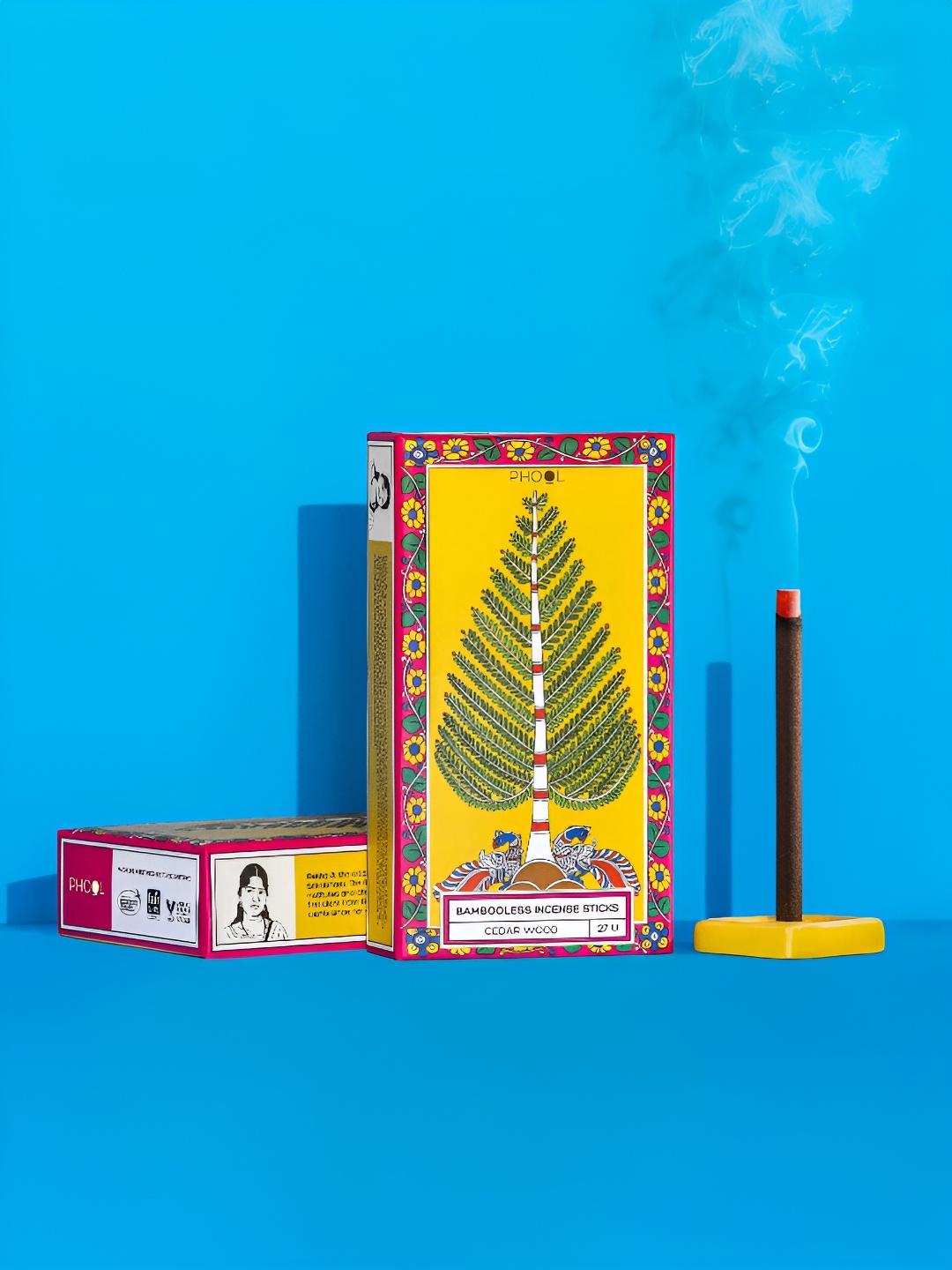 

Phool Yellow Cedar Wood Bambooless Incense Sticks