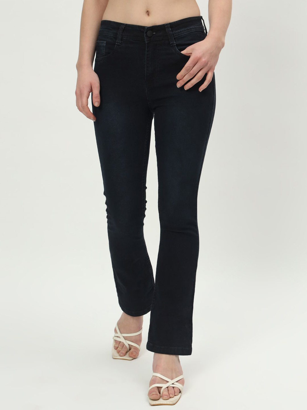 

BAESD Women Jean Bootcut High-Rise Cotton Jeans, Black