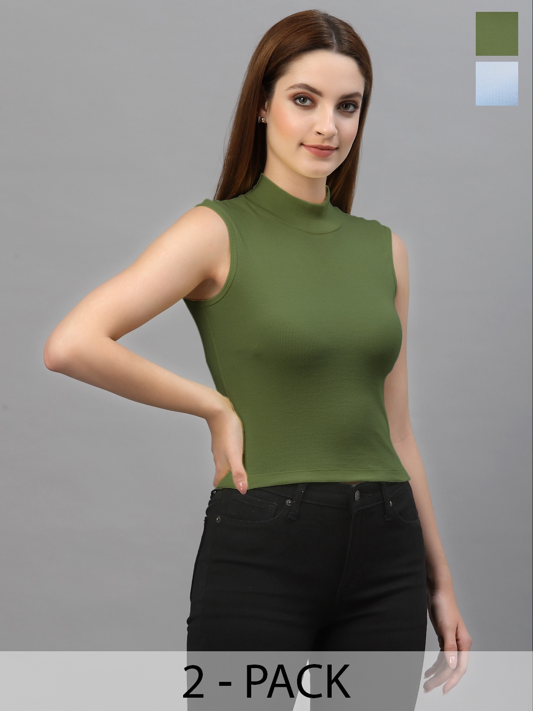 

Friskers Cotton Fitted Top, Turquoise blue