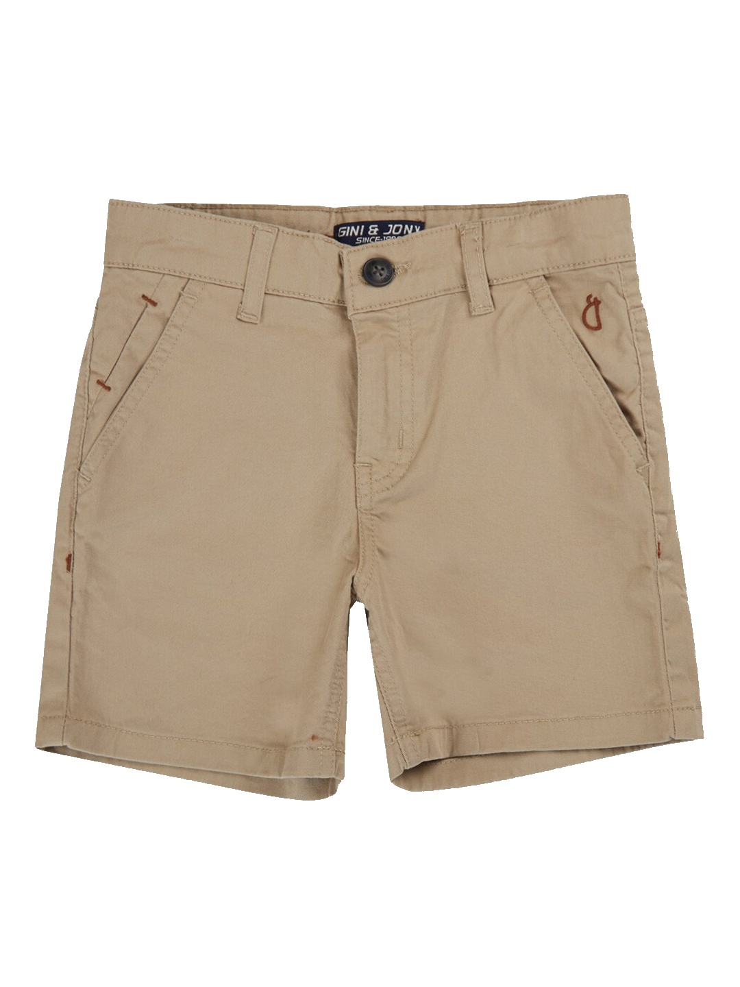 

Gini and Jony Boys Mid-Rise Slim Fit Cotton Shorts, Brown