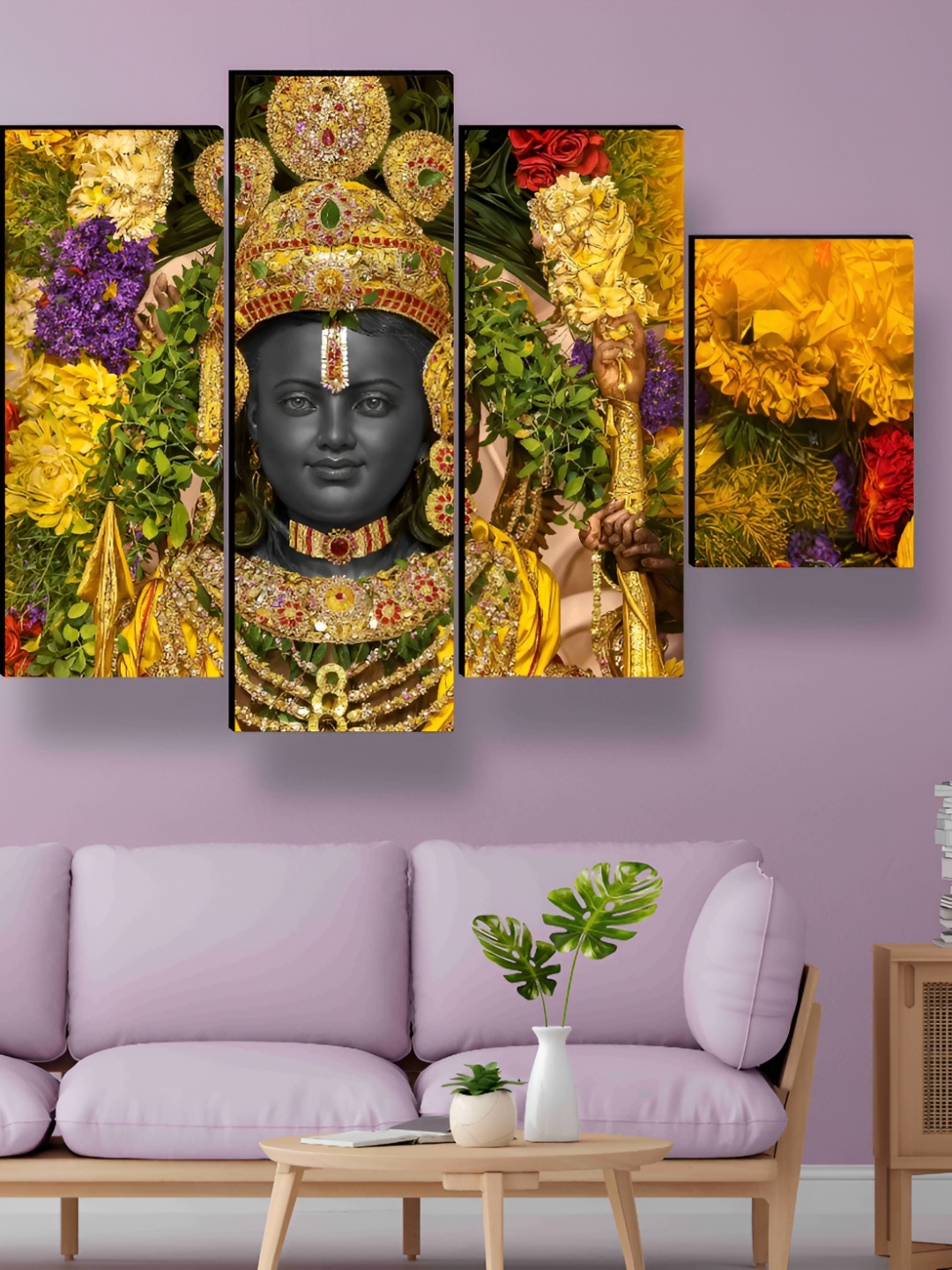 

SAF Black & Green 5 Piece Synthetic Wooden Religious Paintings Wall Art