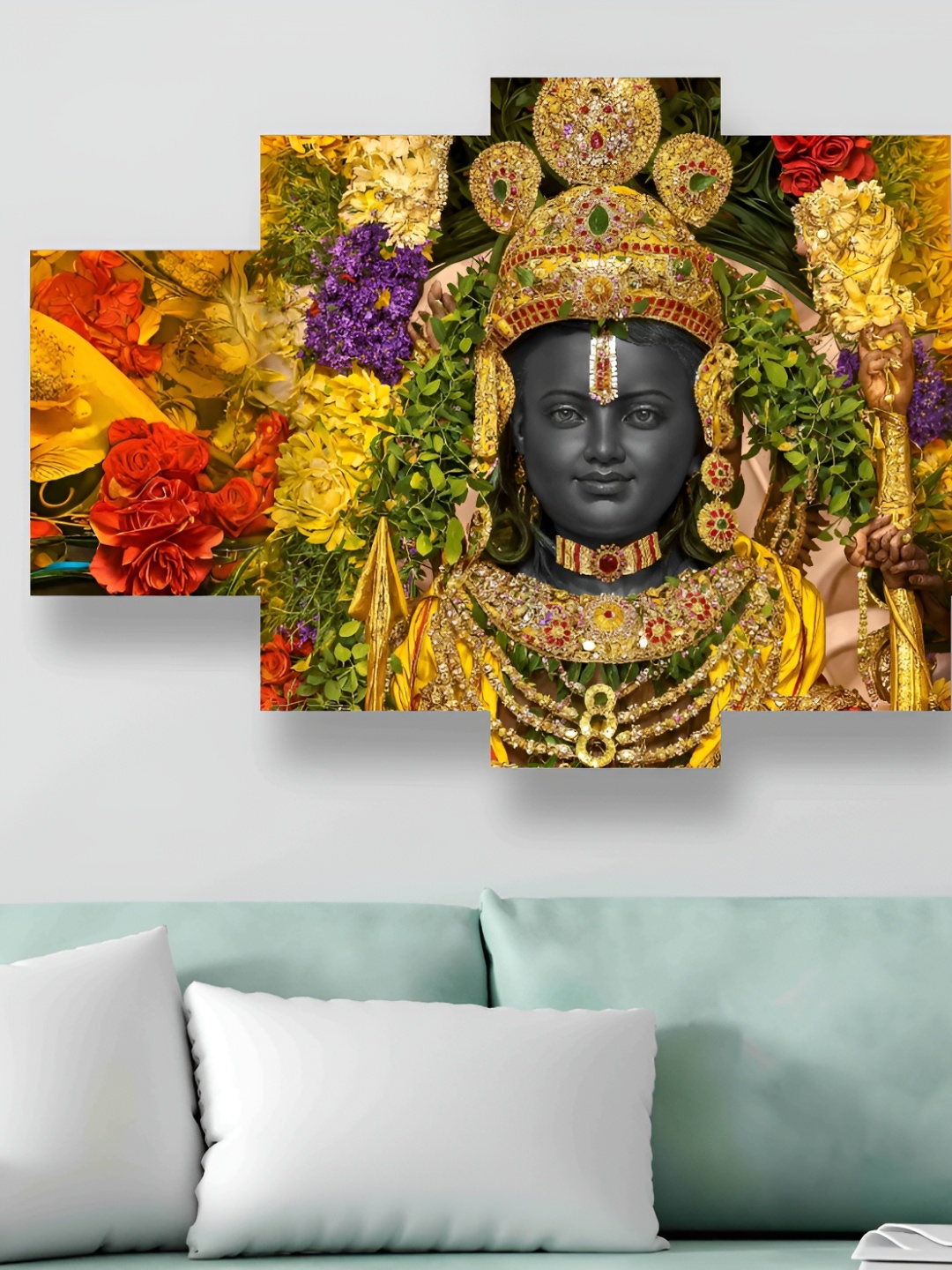 

SAF Yellow & Black 5 Piece Synthetic Wooden Religious Paintings Wall Art
