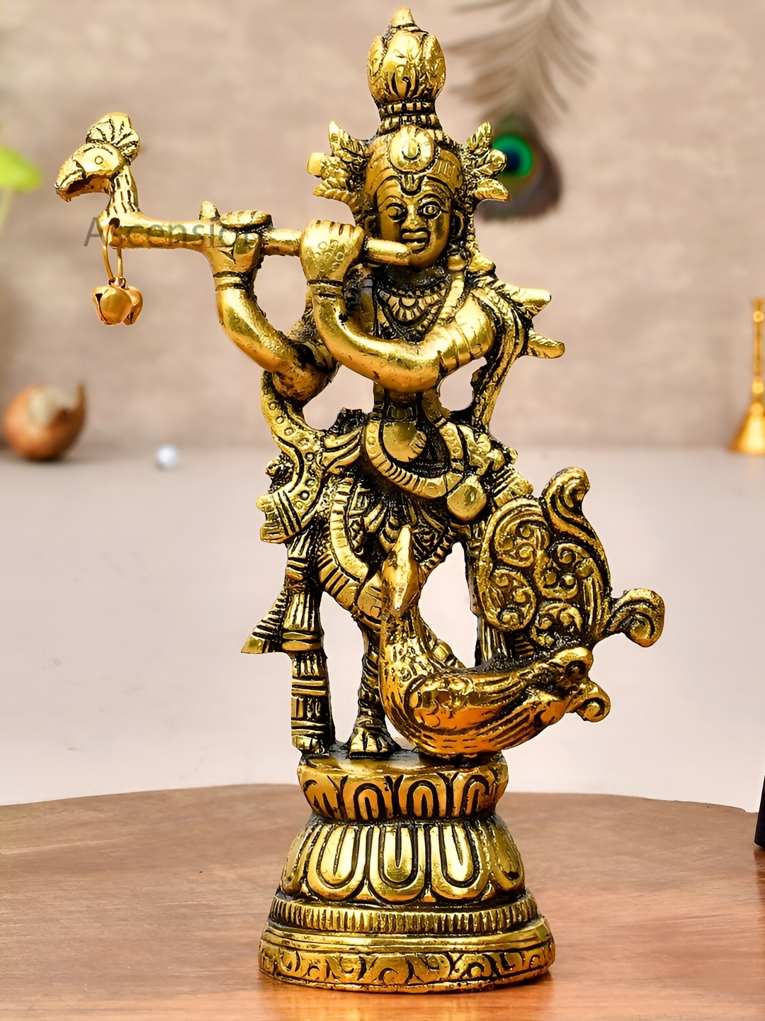 

Ascension Gold Toned & Black Religious Metal Idol Showpiece