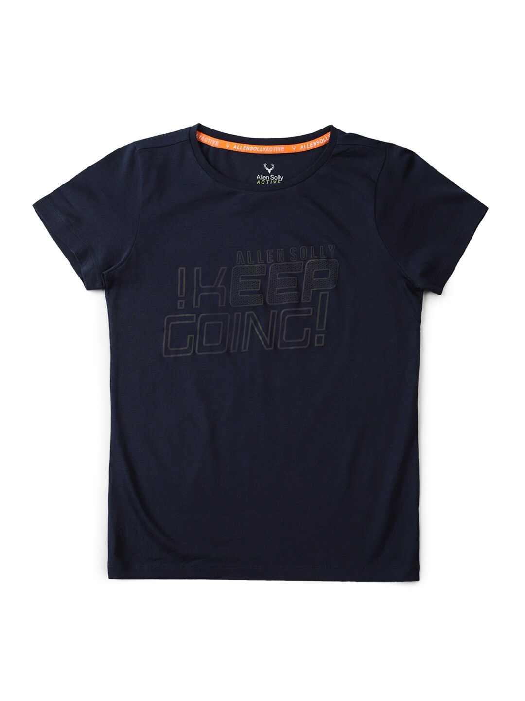 

Allen Solly Junior Boys Typography Printed Cotton Casual T-shirt, Navy blue
