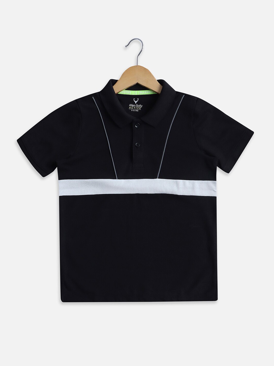 

Allen Solly Junior Boys Polo Collar Short Sleeves Pockets Casual T-shirt, Black