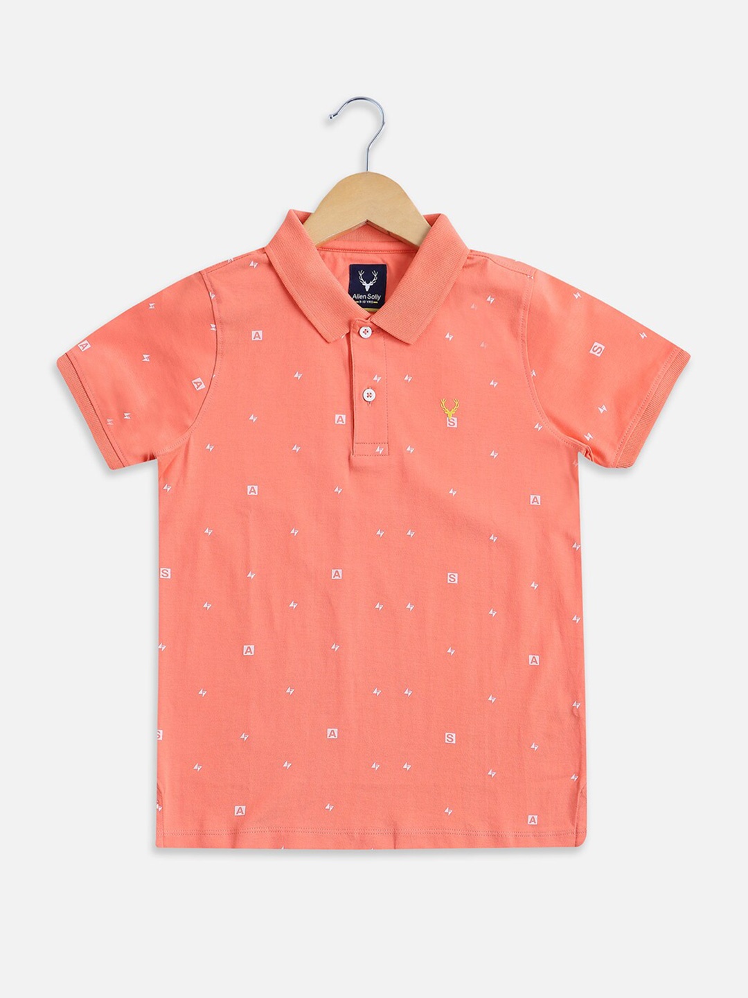 

Allen Solly Junior Boys Conversational Printed Polo Collar Cotton T-shirt, Pink