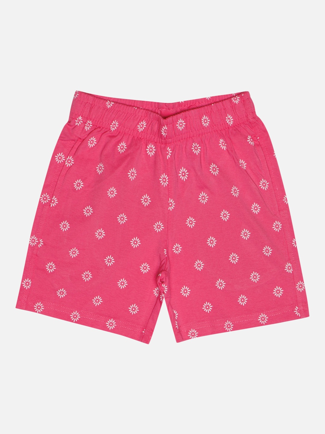 

Bodycare Kids Girls Conversational Printed Cotton Shorts, Pink