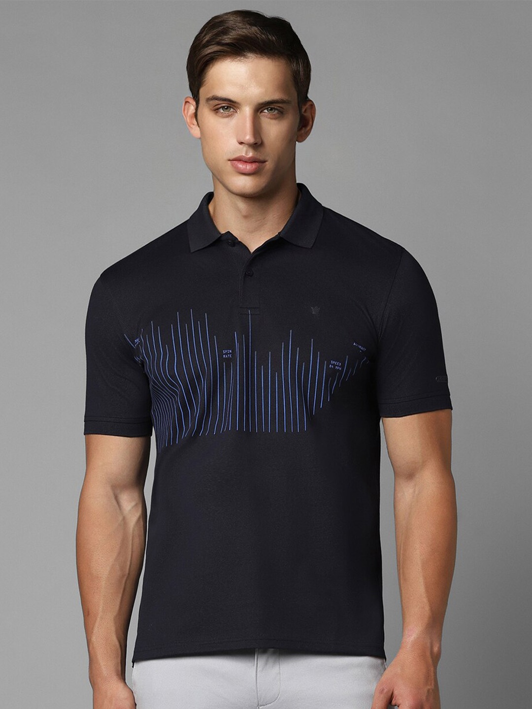 

Louis Philippe Printed Polo Collar T-shirt, Black