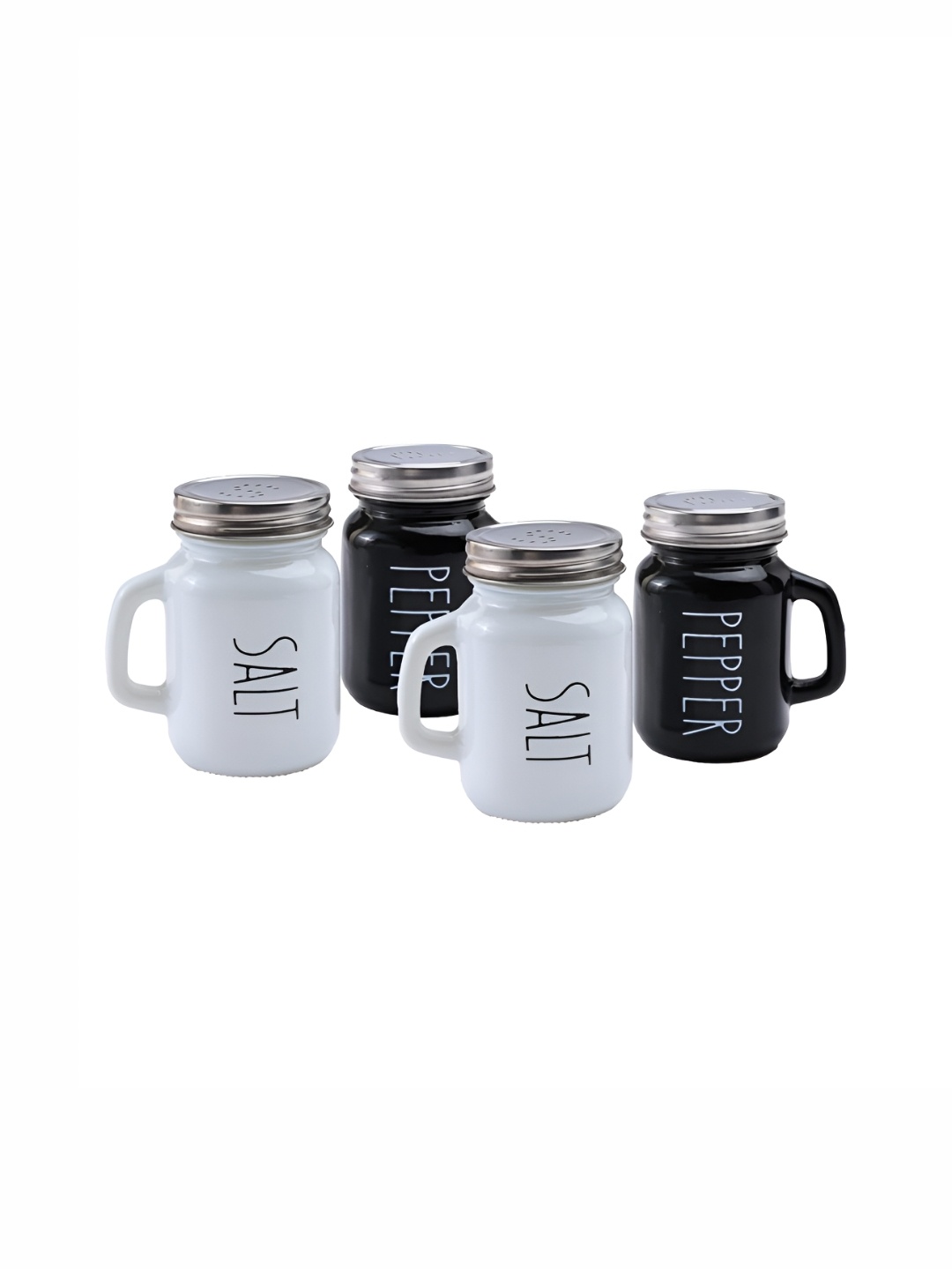 

The Better Home Black & White 2 Pieces Printed Glass Salt And Pepper Shakers