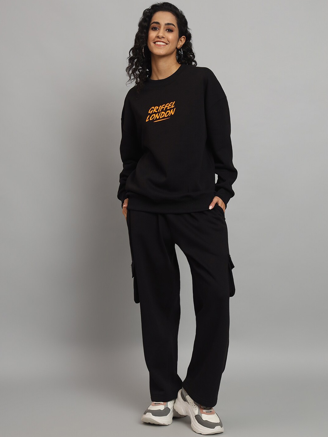 

GRIFFEL Printed Round-Neck Tracksuit, Black
