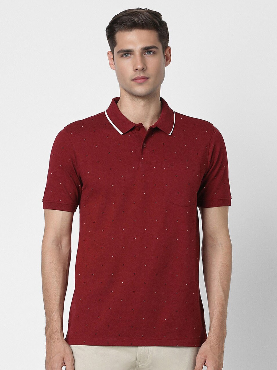 

Peter England Polo Collar Cotton T-shirt, Red