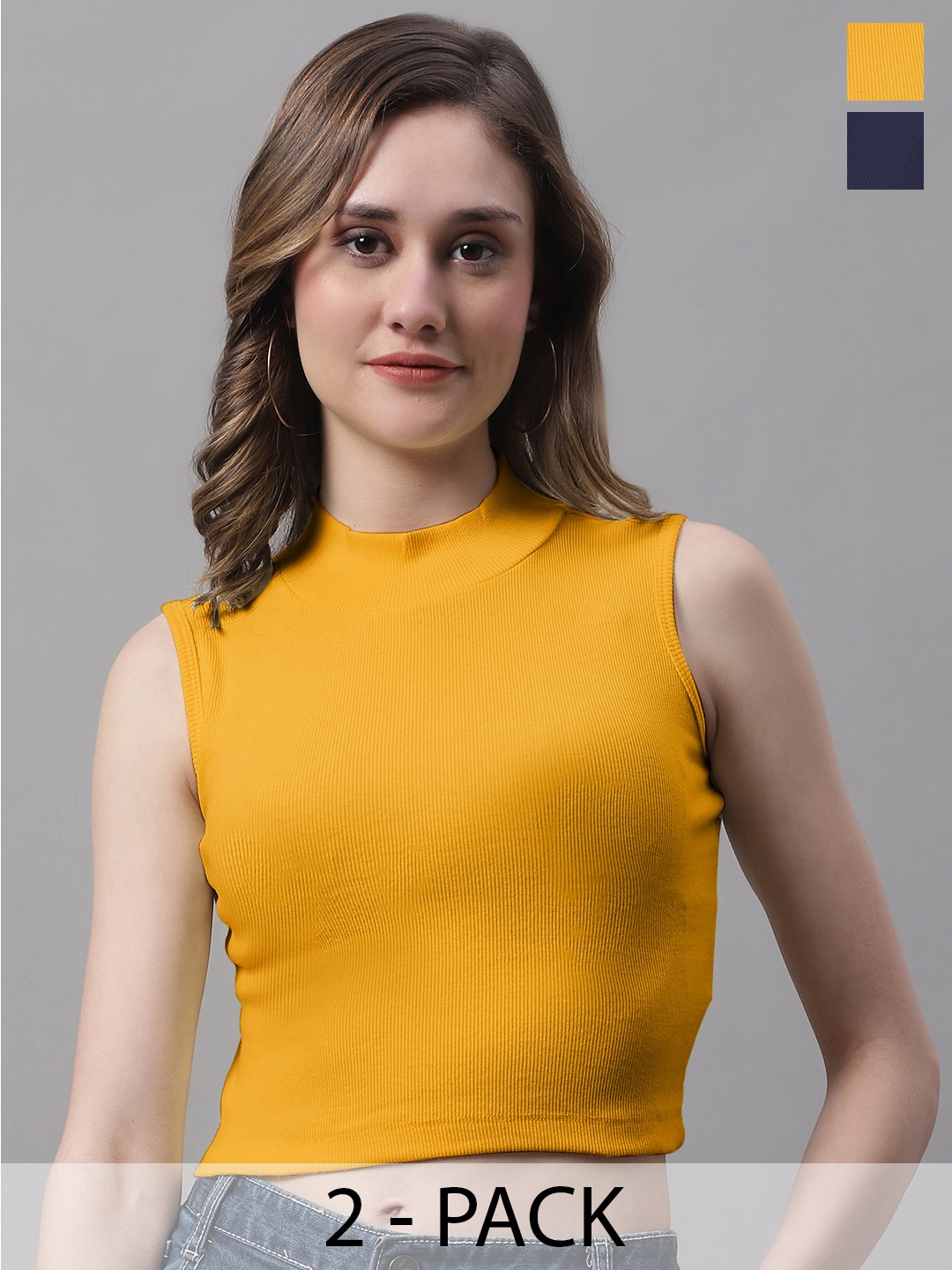 

FBAR Cotton Crop Top, Navy blue