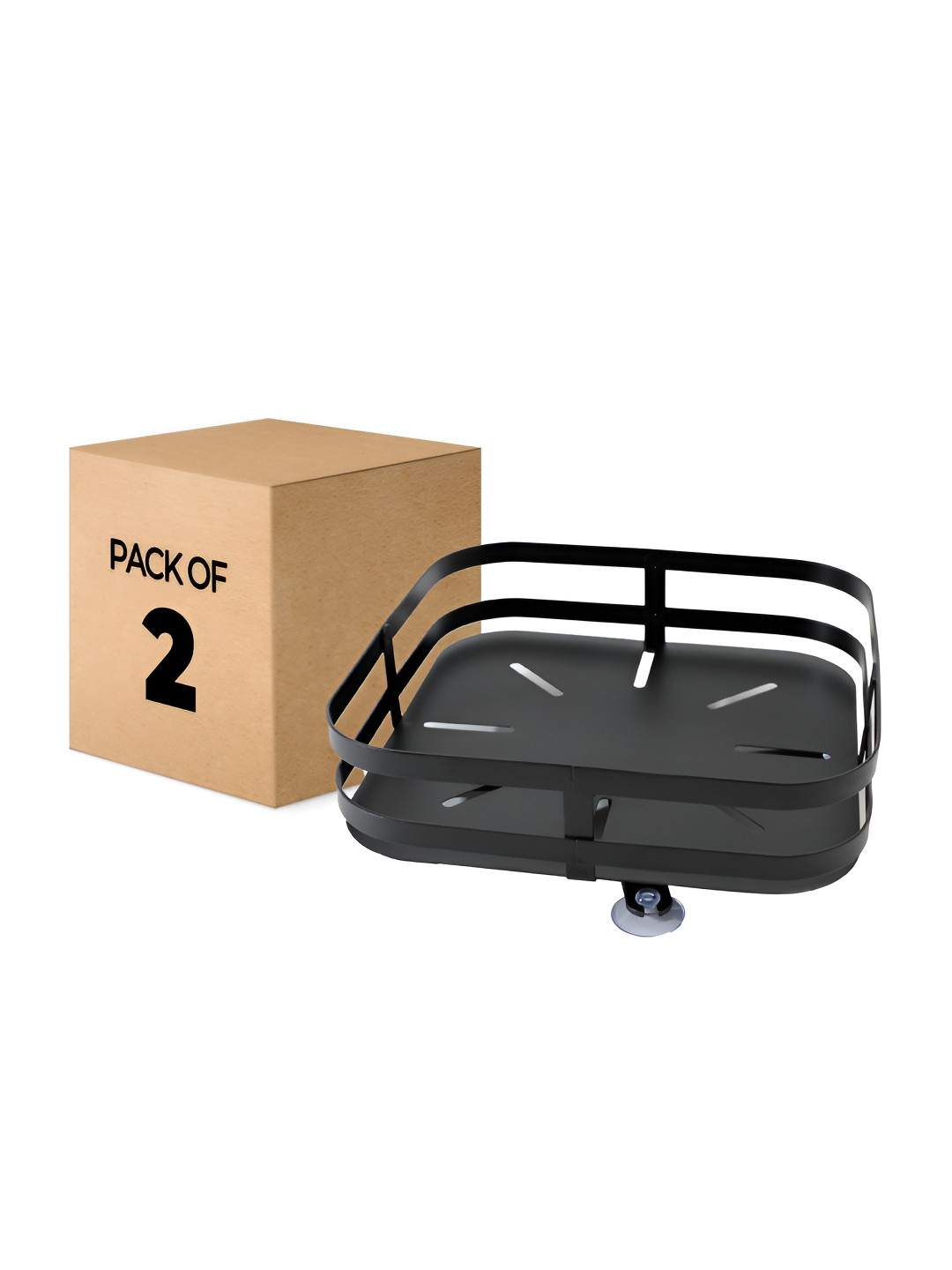 

USHA SHRIRAM Black Metal 2 Pieces Kitchen Baskets