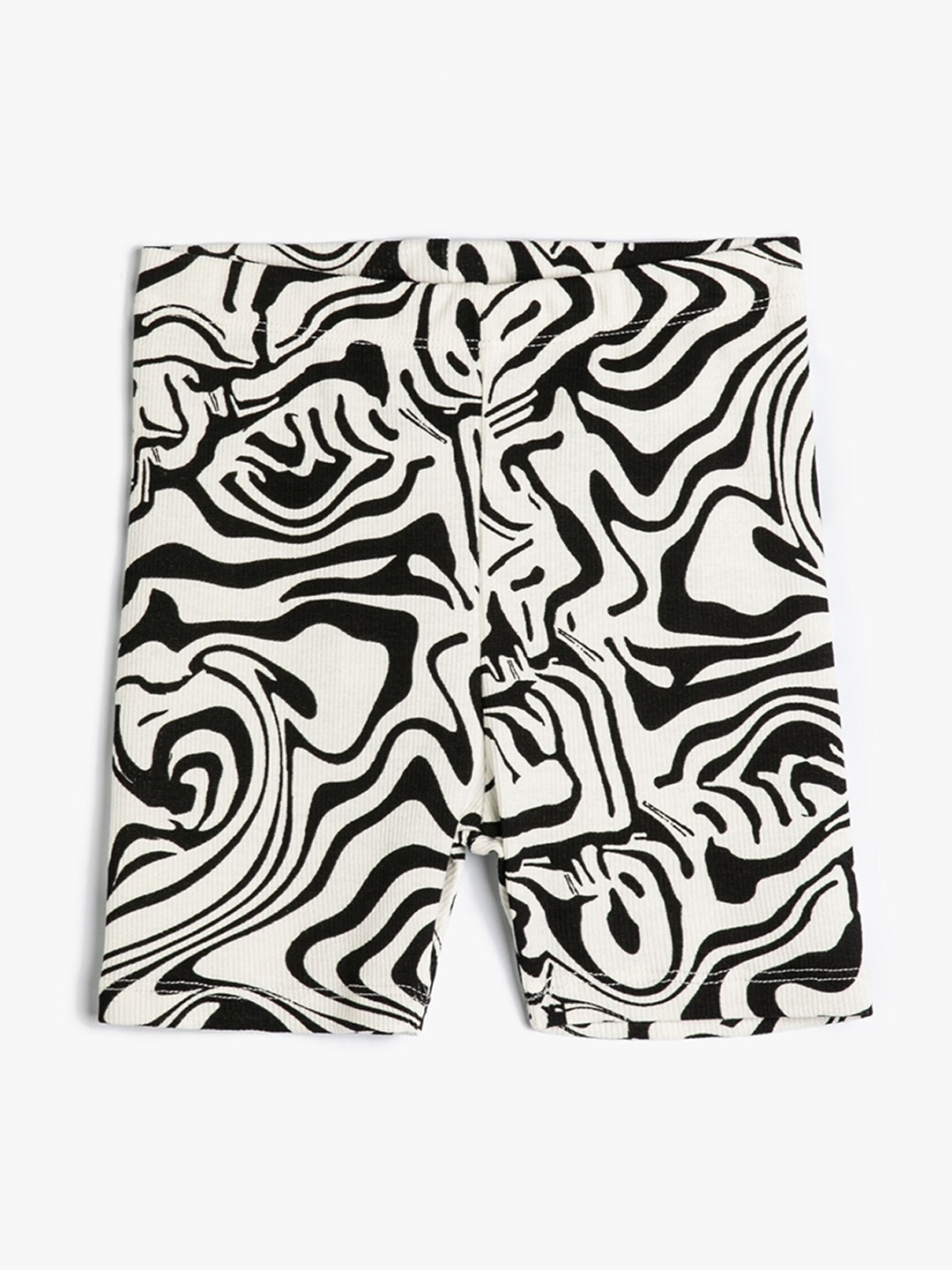 

Koton Girls Mid-Rise Abstract Printed Mid-Rise Shorts, Black