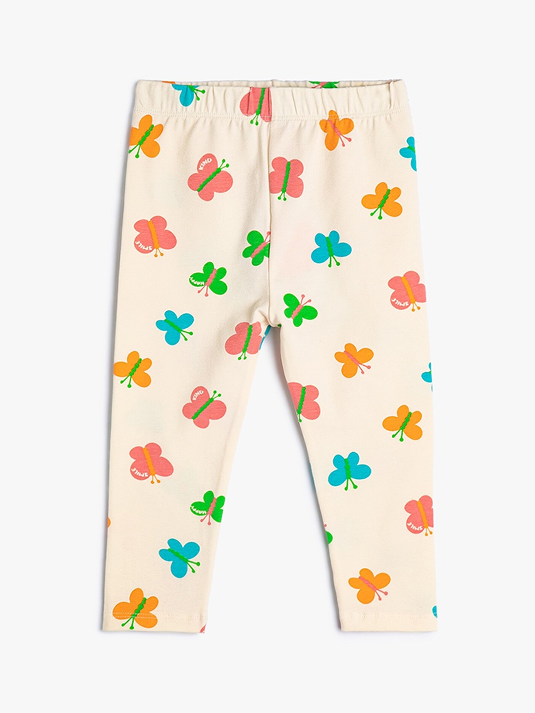 

Koton Girls Printed Ankle-Length Leggings, Beige
