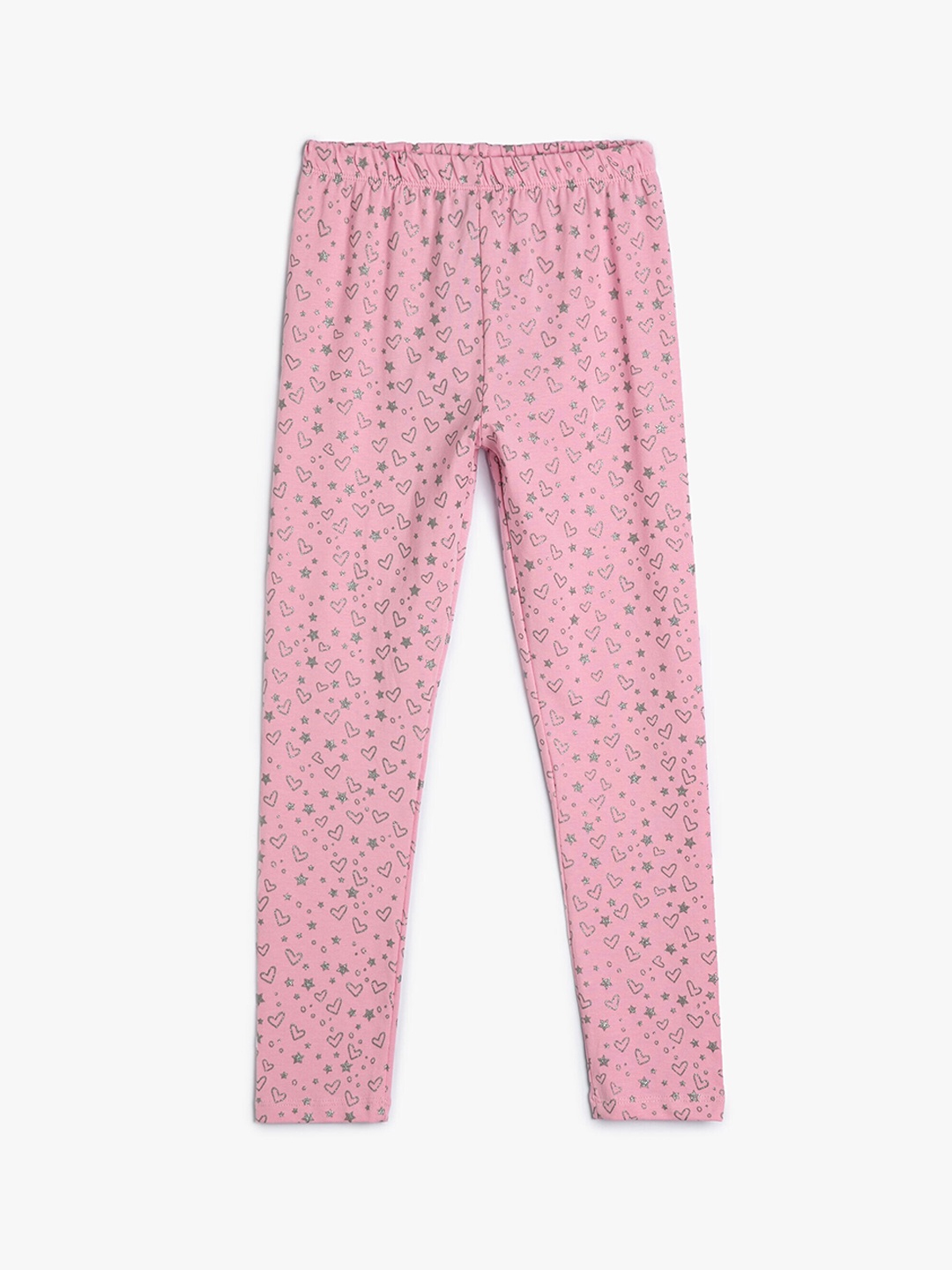 

Koton Girls Printed Ankle Length Leggings, Pink
