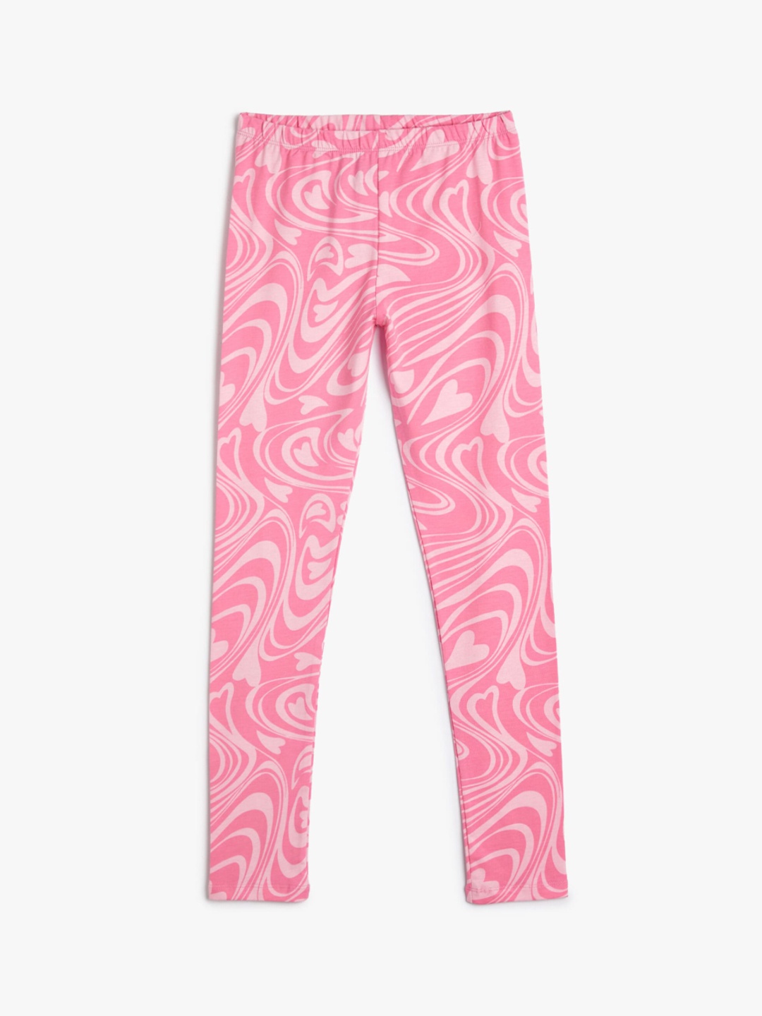 

Koton Girls Abstract Printed Ankle Length Leggings, Pink