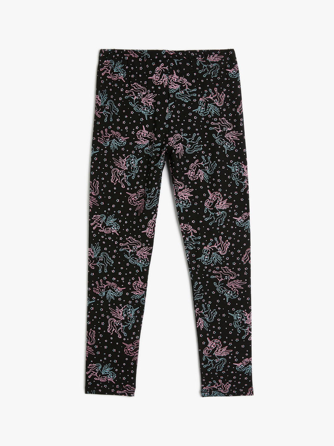 

Koton Girls Printed Ankle-Length Leggings, Black