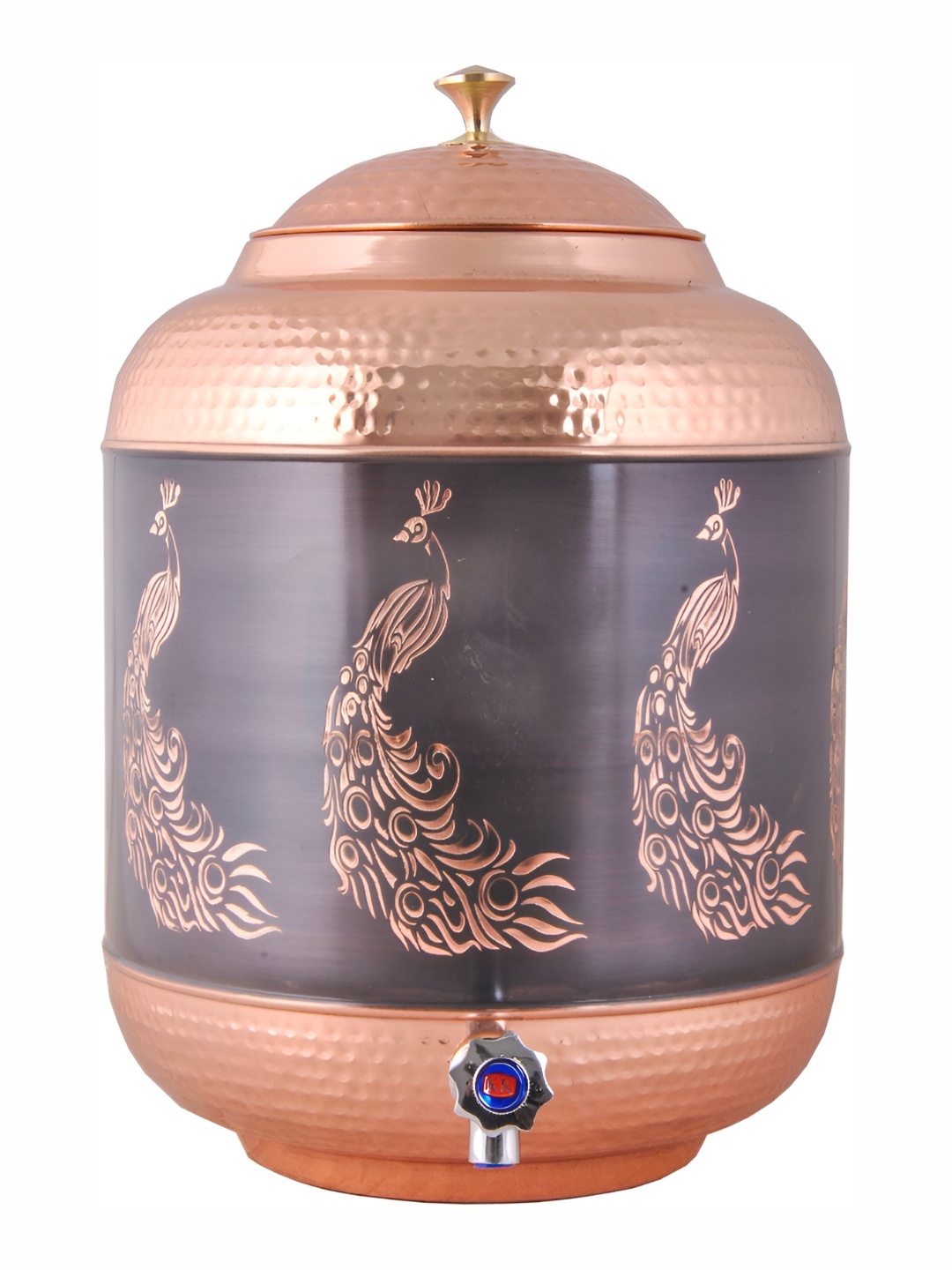 

Shivshakti Arts Brown & Grey Printed Copper Water Pot 1.4 L